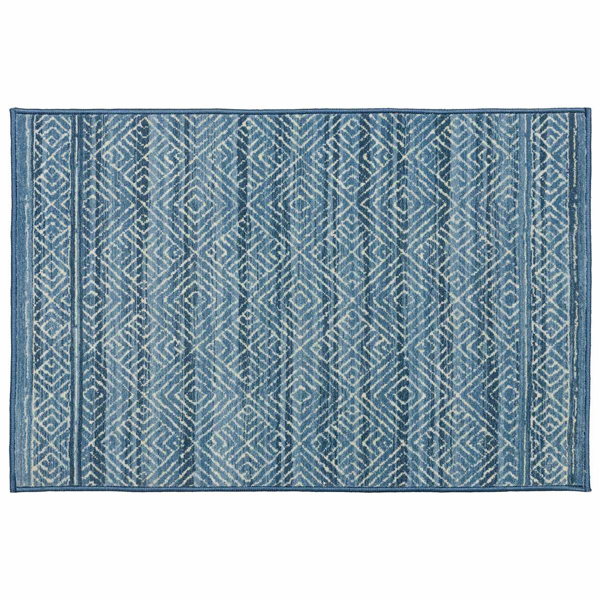 Ikarus Light Blue Diamond Design Accent Rug, 30x45