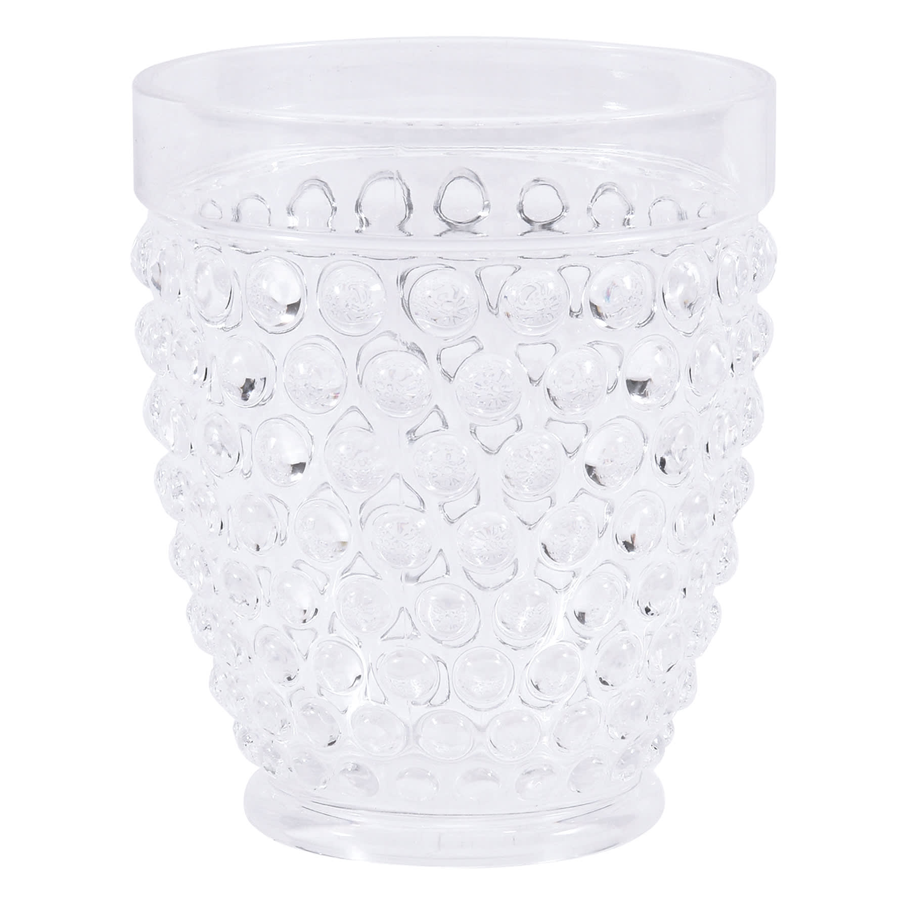 Clear Nob Patterned Acrylic Double Old Fashioned Glass