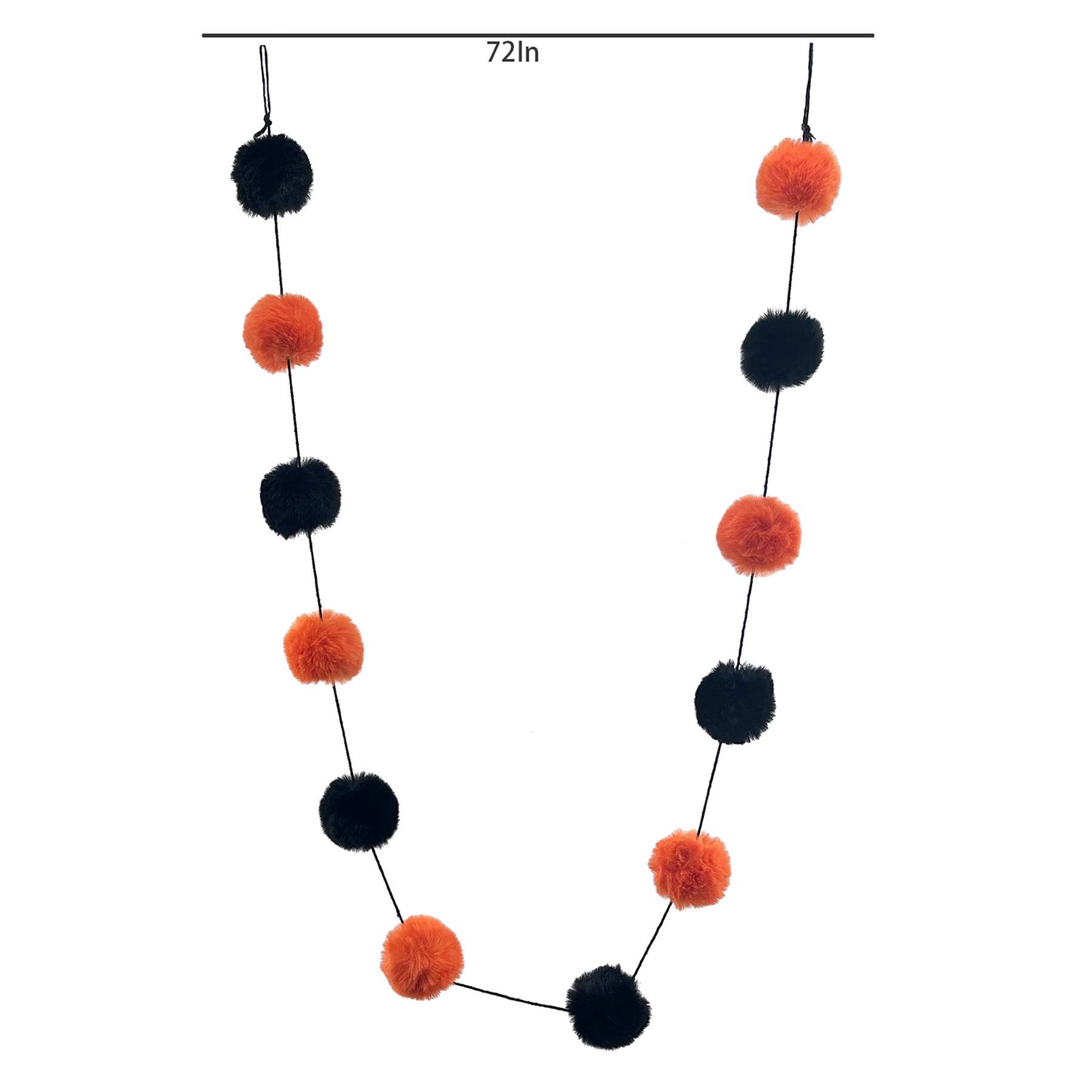 Halloween Pom Pom Ball Garland, 72"