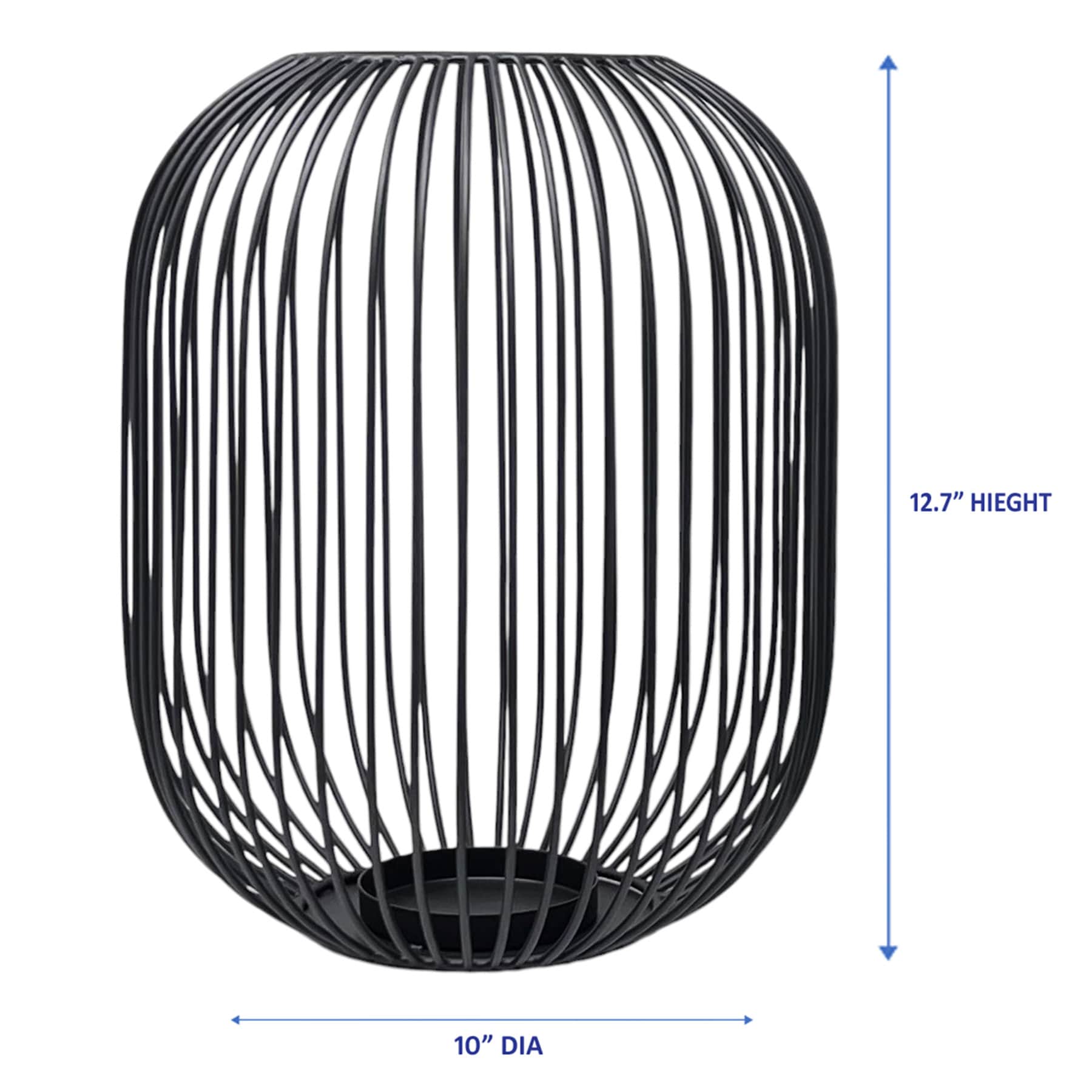 Crosby St. Black Metal Wire Lantern, 13"