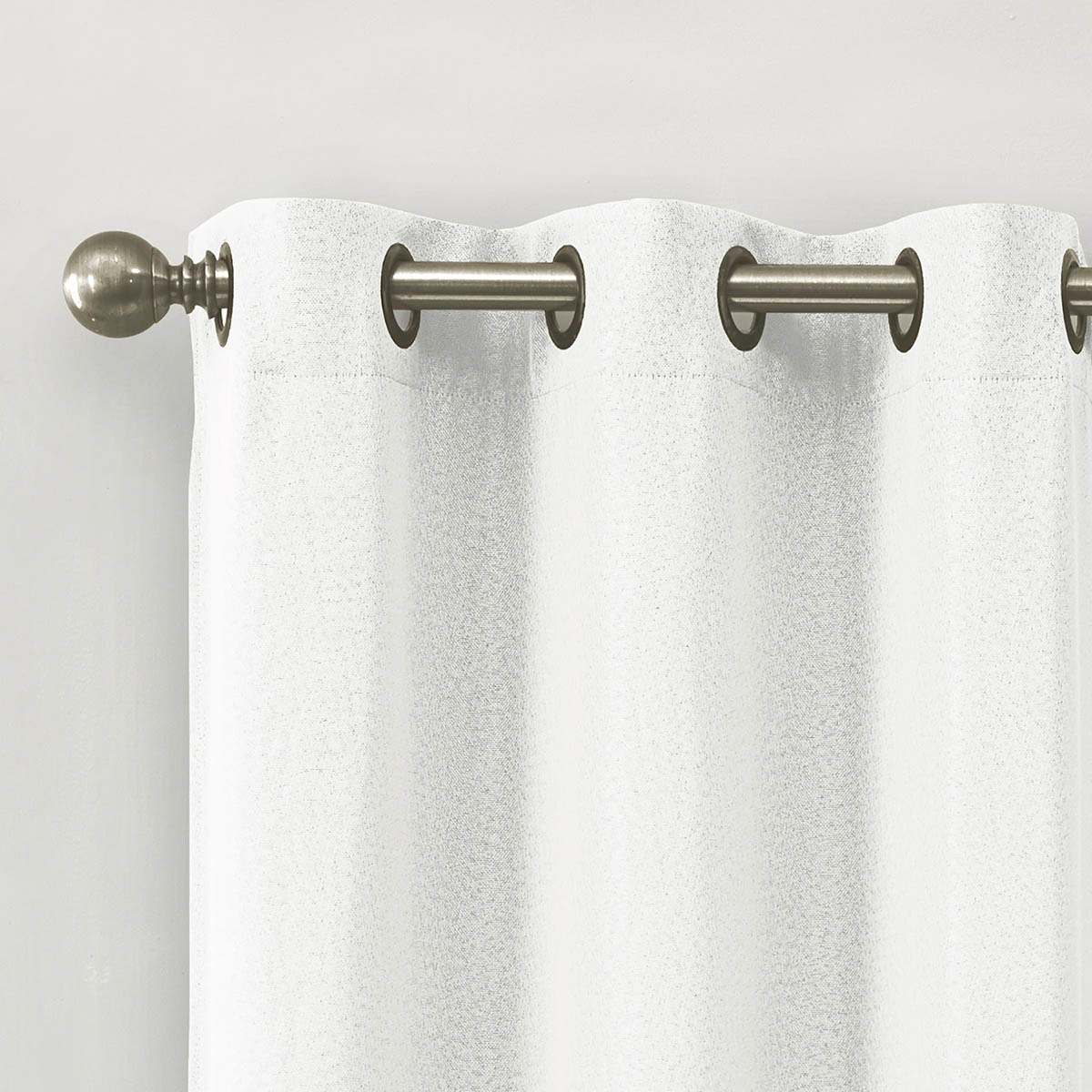 2-Pack Denver White Blackout Grommet Curtain Panels, 63"