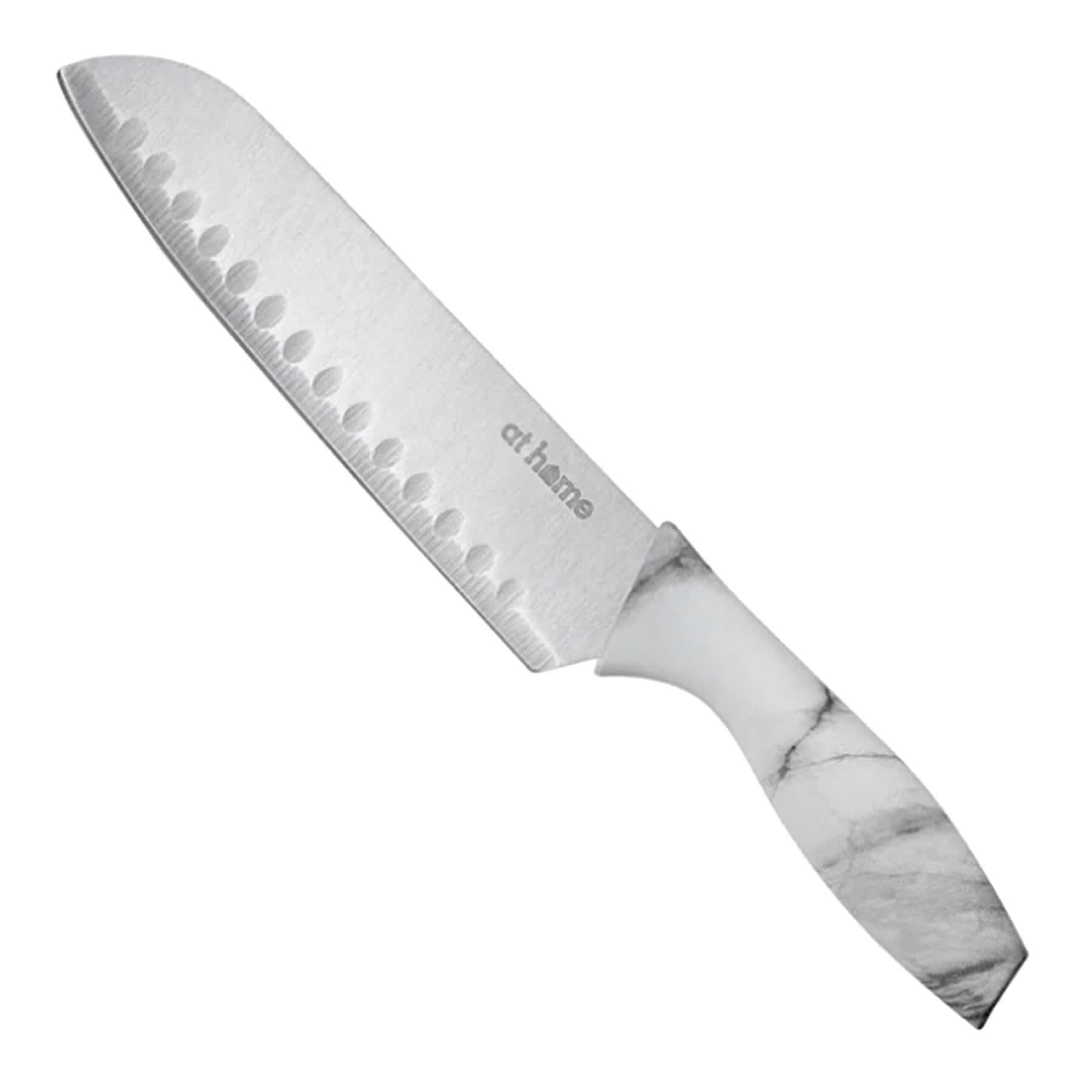 4-Piece Marble-Look Santoku Knife & Sheath Set