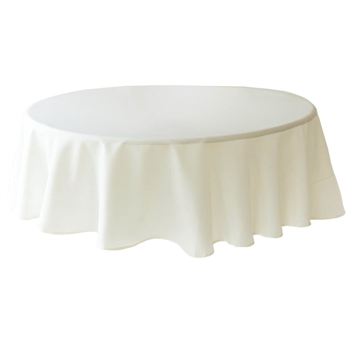 Basics Solid Ivory Round Tablecloth, 70"