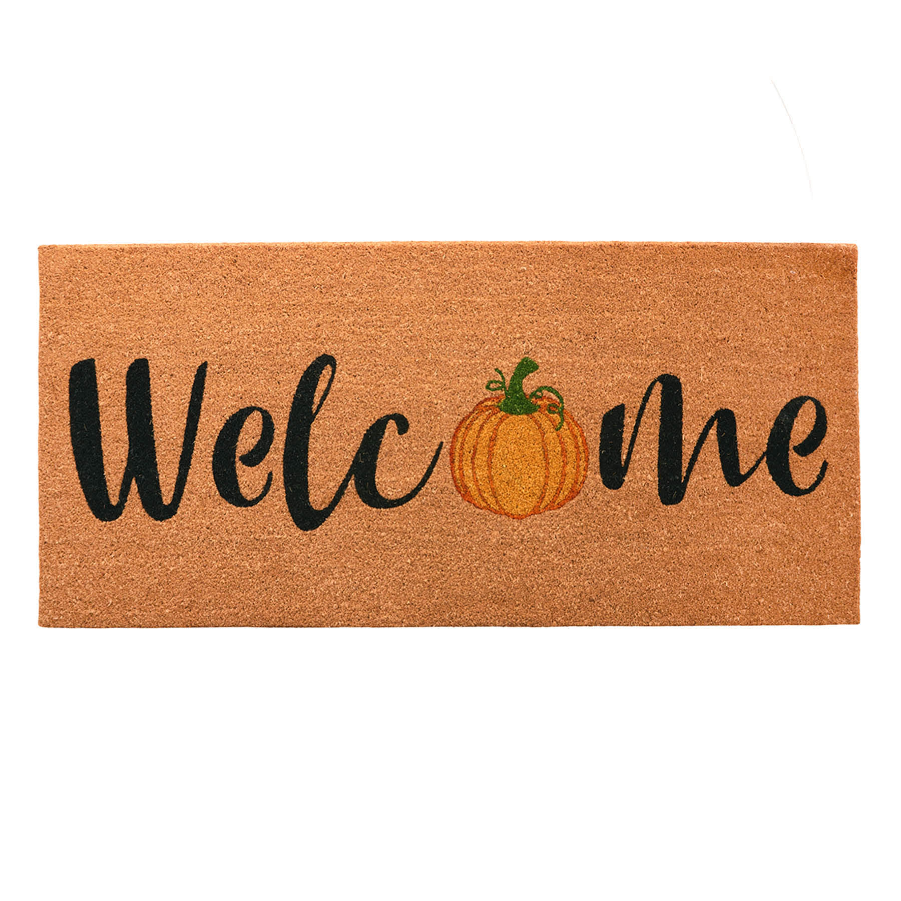 Welcome Pumpkin Coir Mat, 22x47