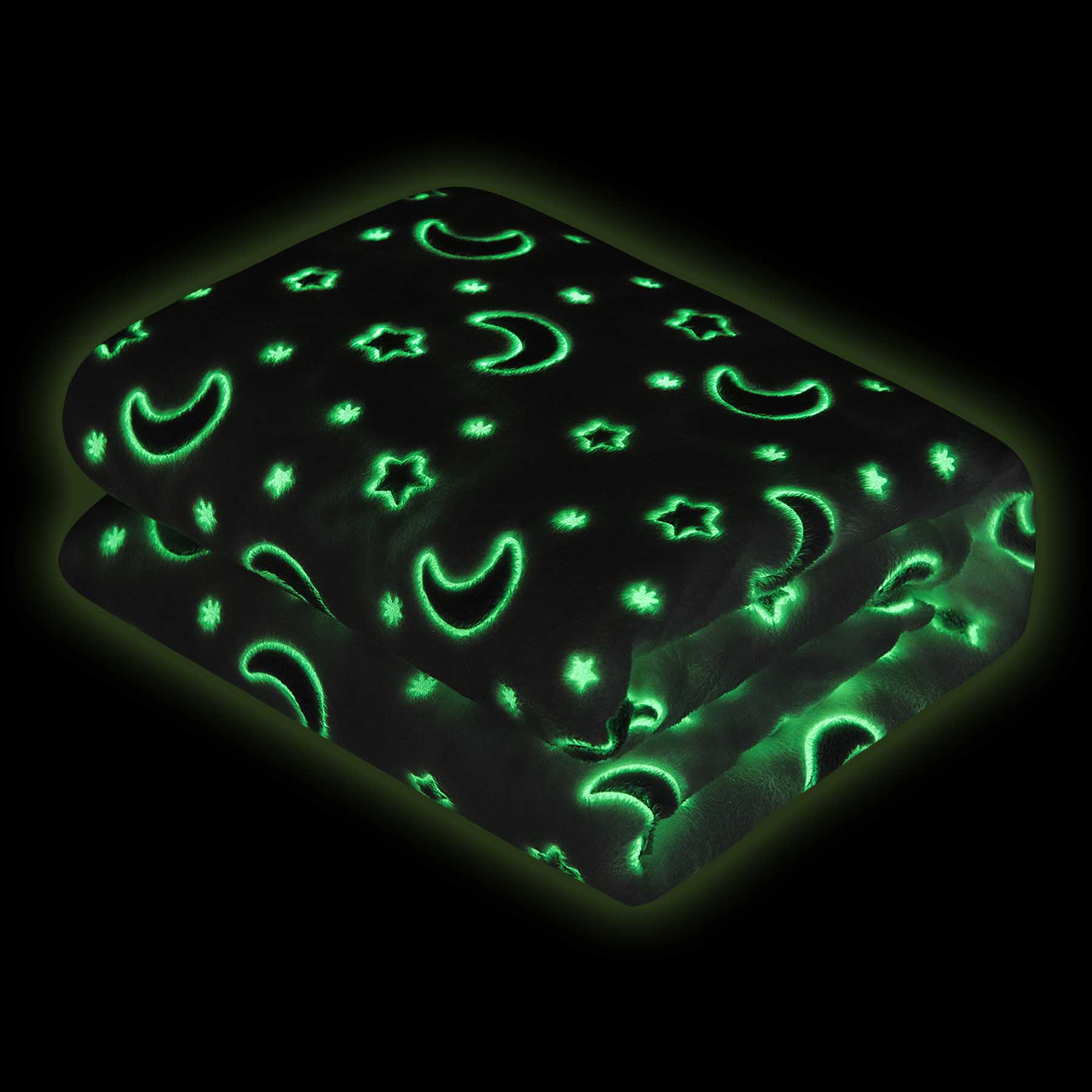 Tiny Dreamers Moon & Stars Glow in the Dark Throw Blanket, 50x60