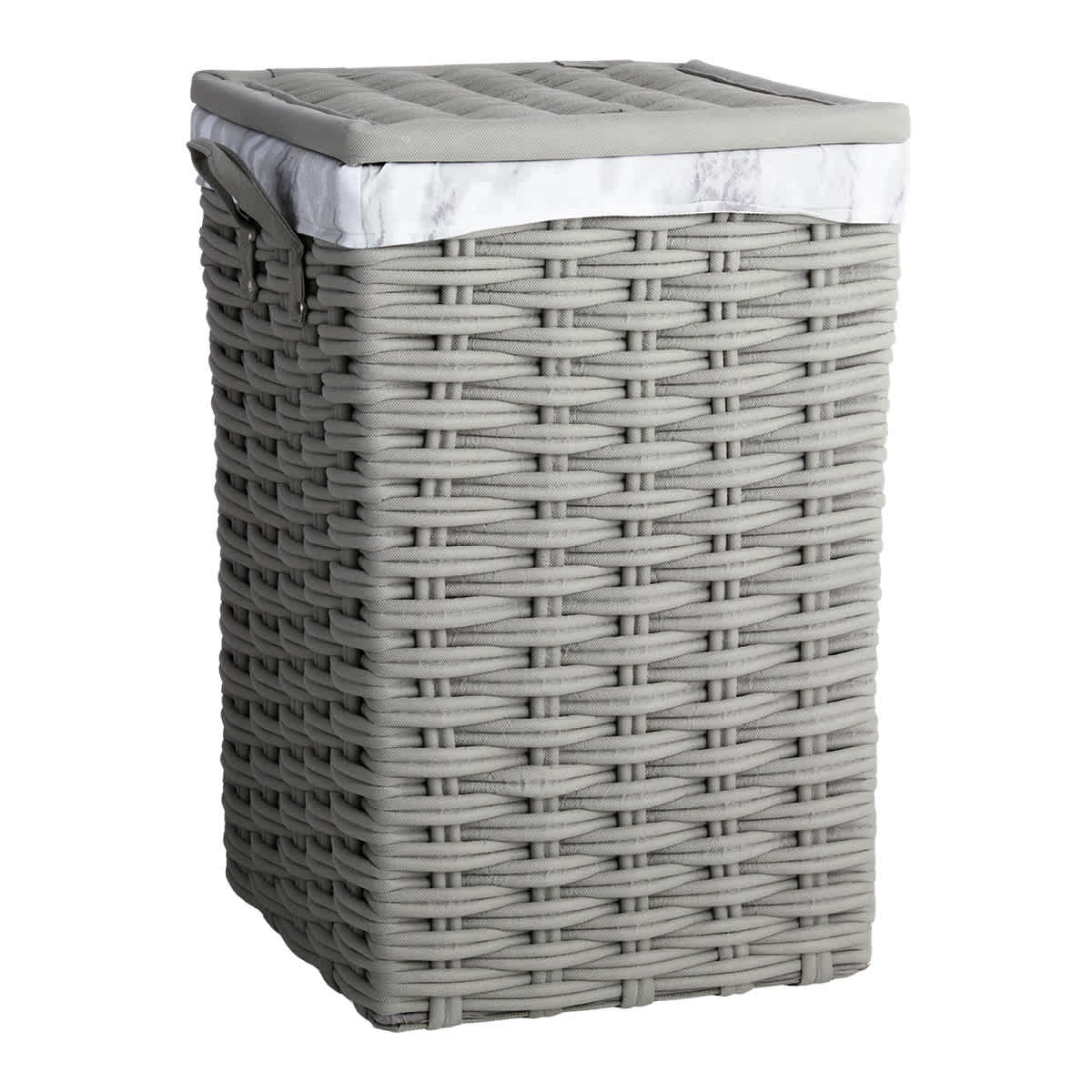 Floor Standing Laundry Hamper with Printed Marble Liner, Large