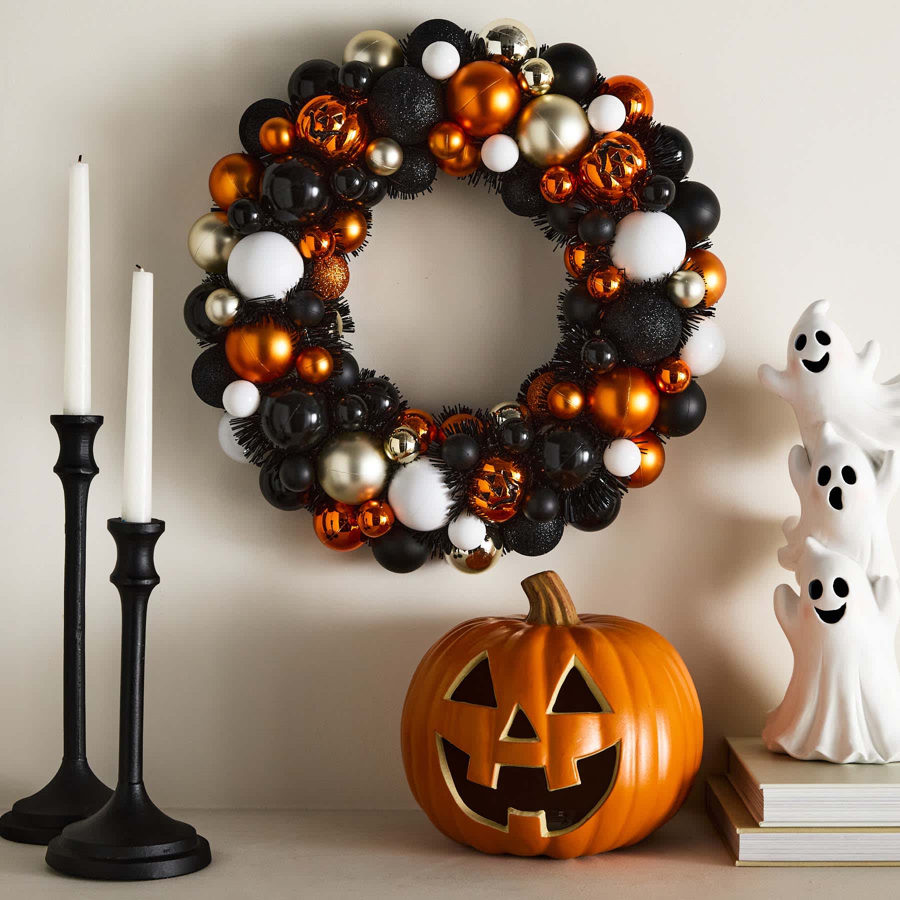 Halloween Ornament Wreath, 17.3"