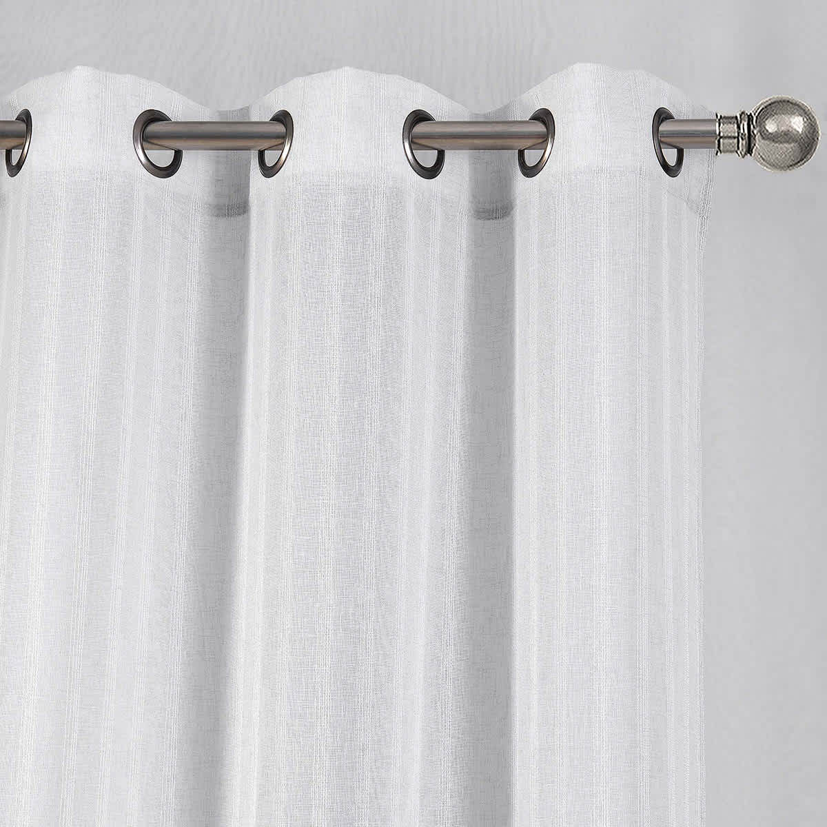 Honeybloom Nora Grey Sheer Grommet Curtain Panel, 84"
