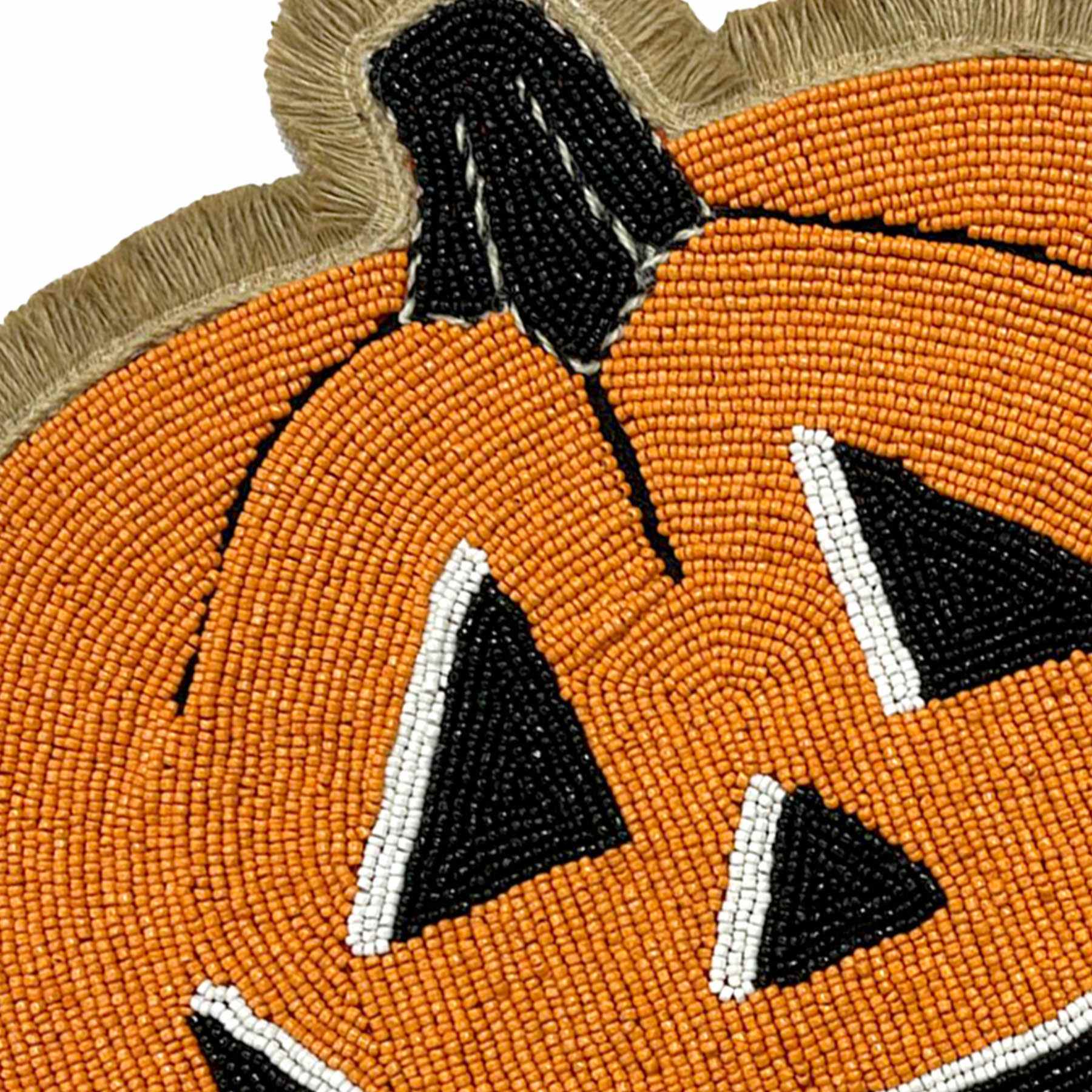 Happy Haunting Jack-o'-Lantern Beaded & Jute Placemat