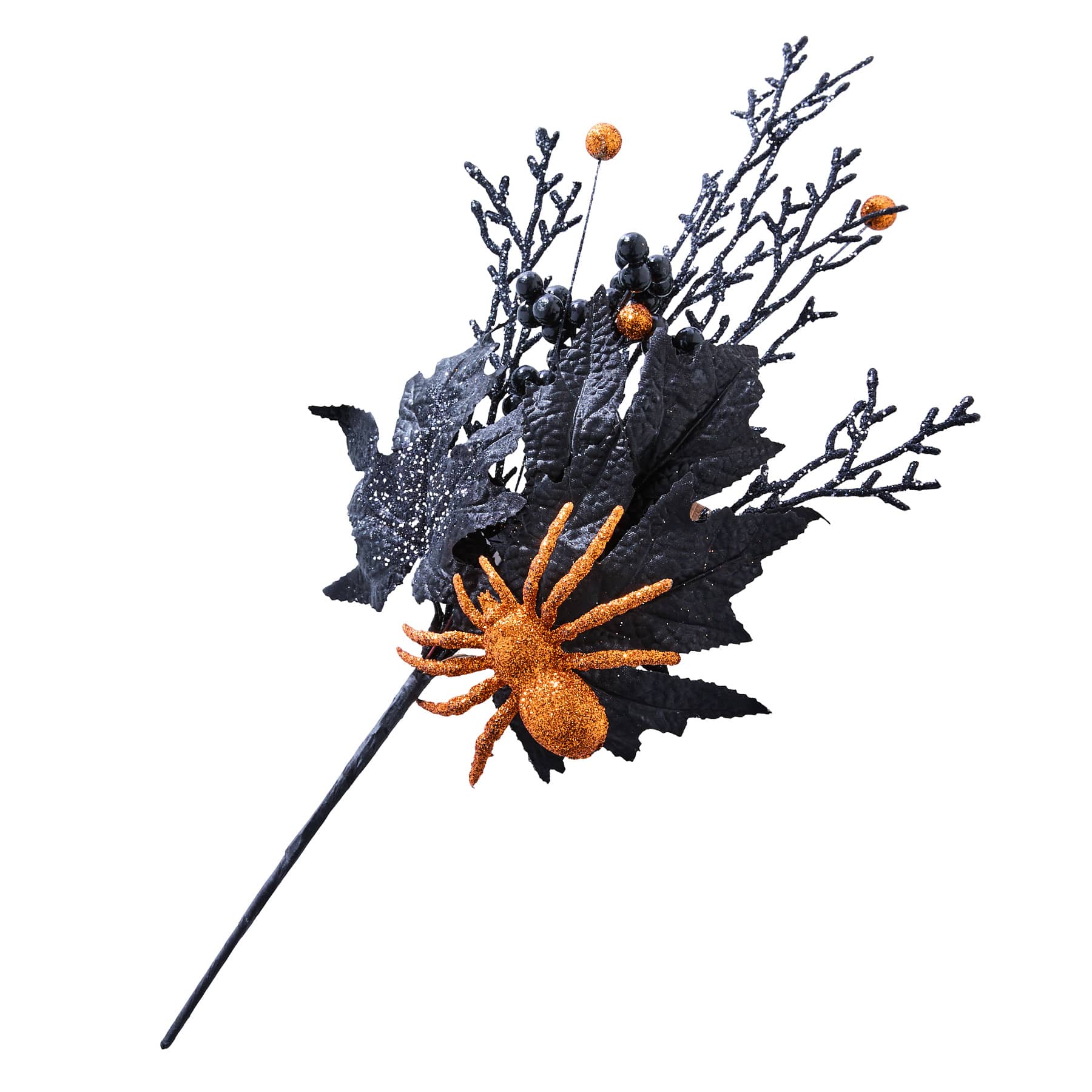 Halloween Spider with Black Flower Pick, 20"