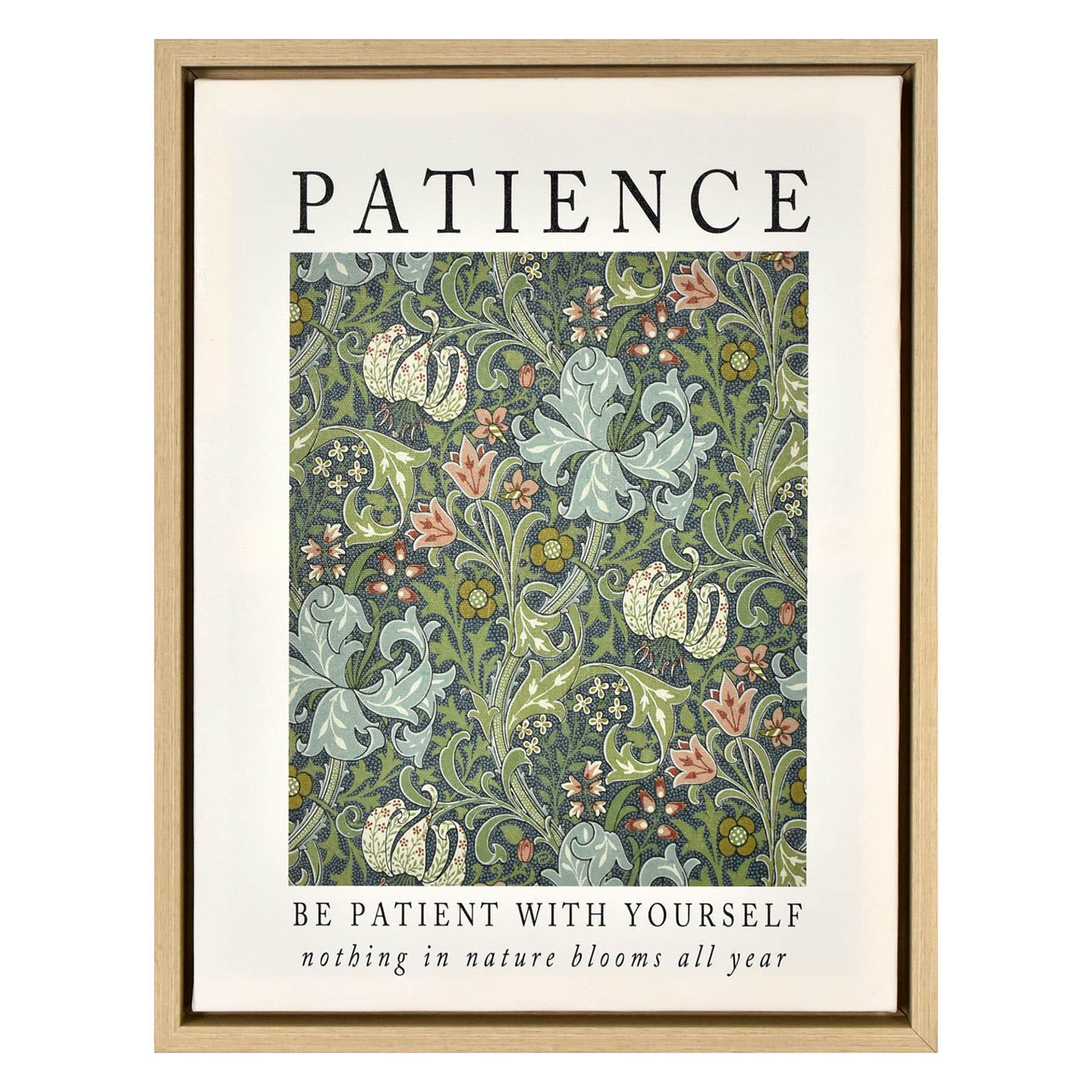 Framed Patience Botanical Canvas Wall Art, 13x15