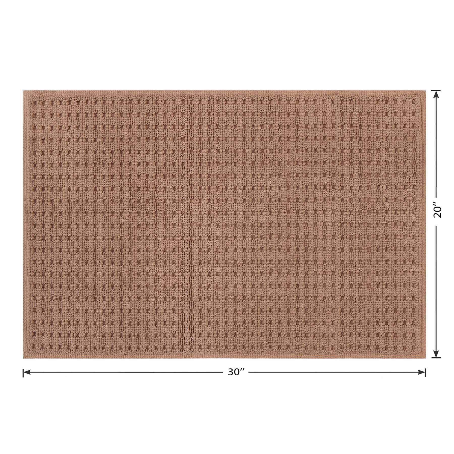 Crosby St. Brown Waffle 100% Cotton Antimicrobial Bath Rug, 20x30