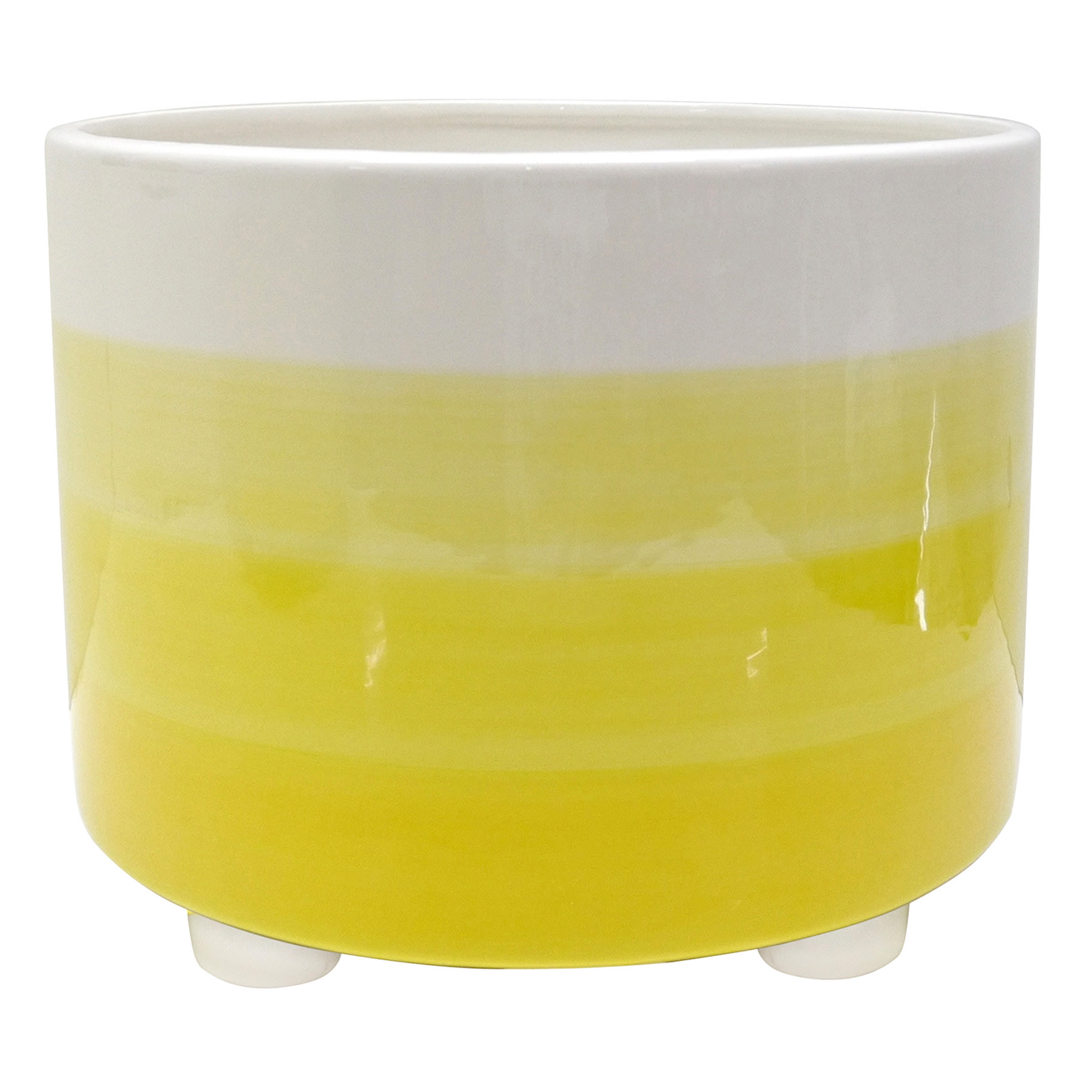 Sunny Club Indoor Yellow Ombre Ceramic Pot, Medium