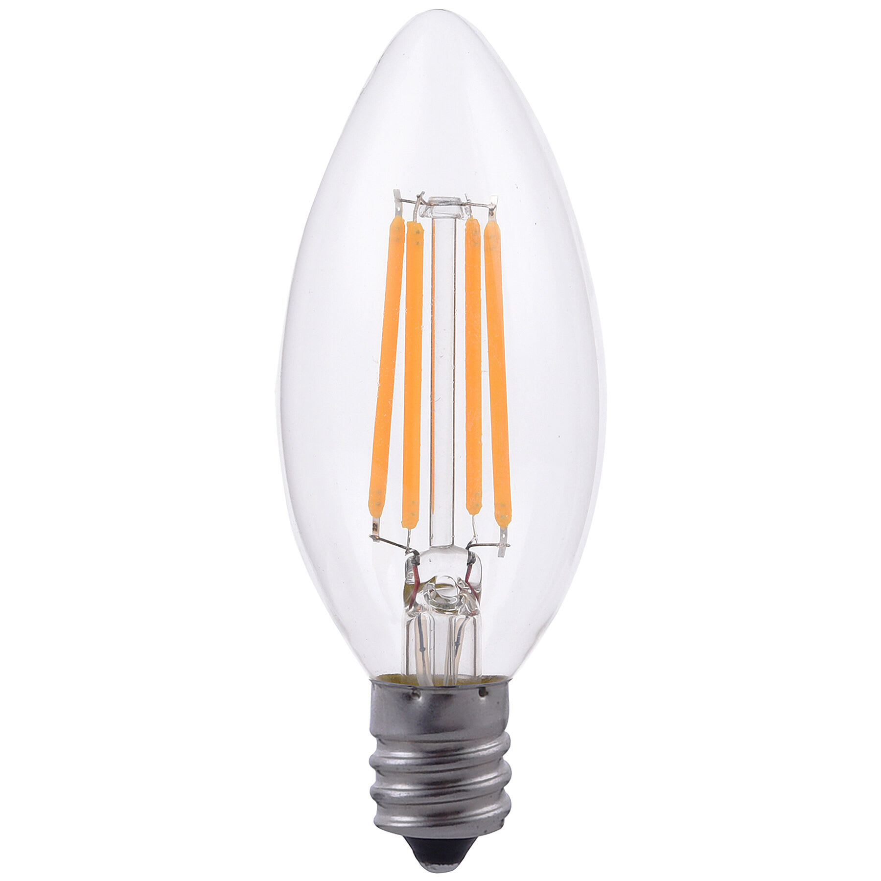 2-Pack Filament Candle Bulb 4W 120V 2700K Clear Dimmer 320Lm E12