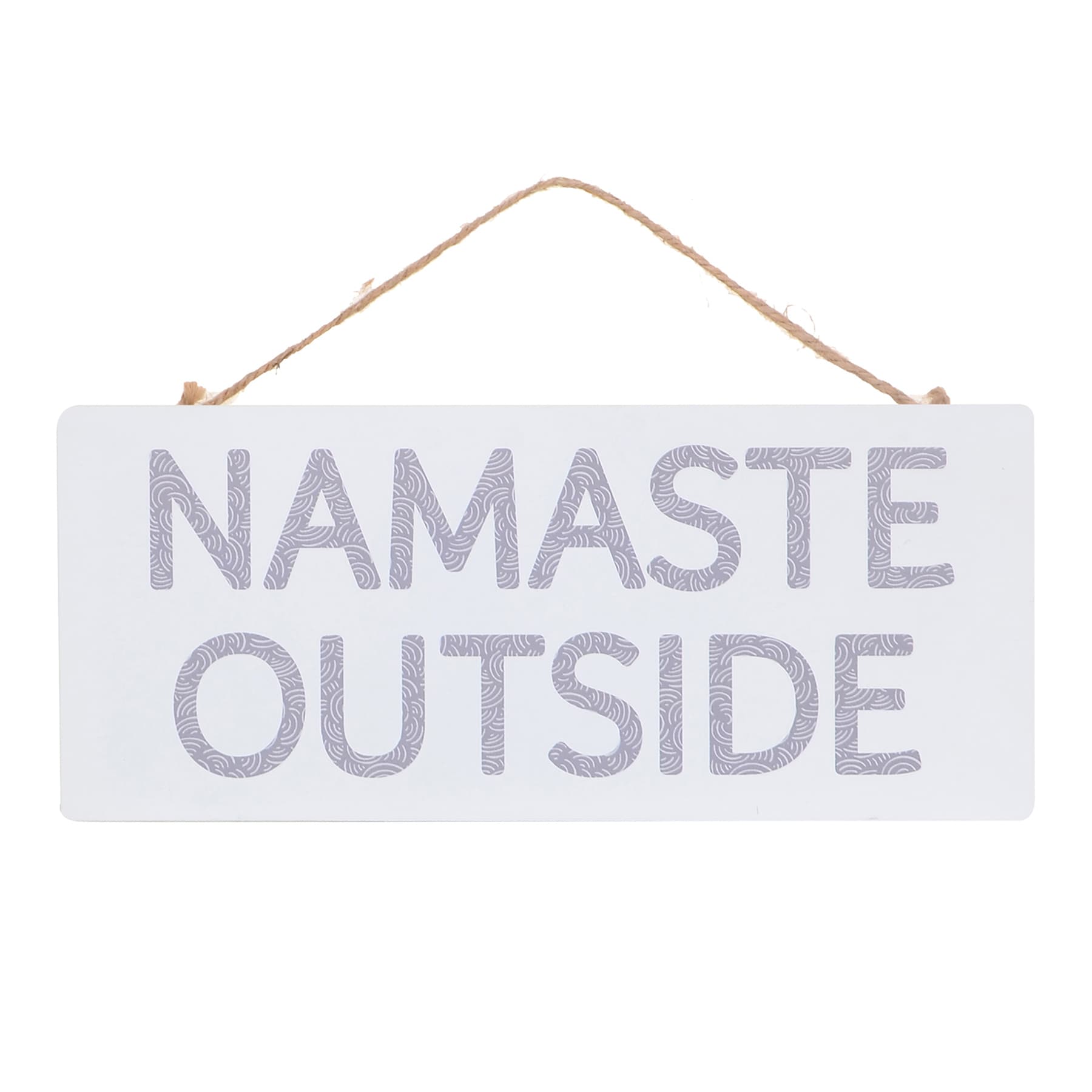 Found & Fable Namaste Outside Metal Outdoor Wall Decor, 5x12