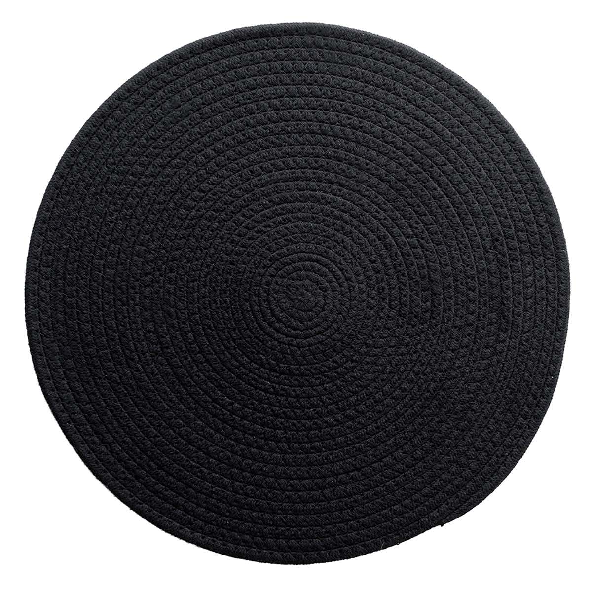 Avilla Black Round Placemat, 15"
