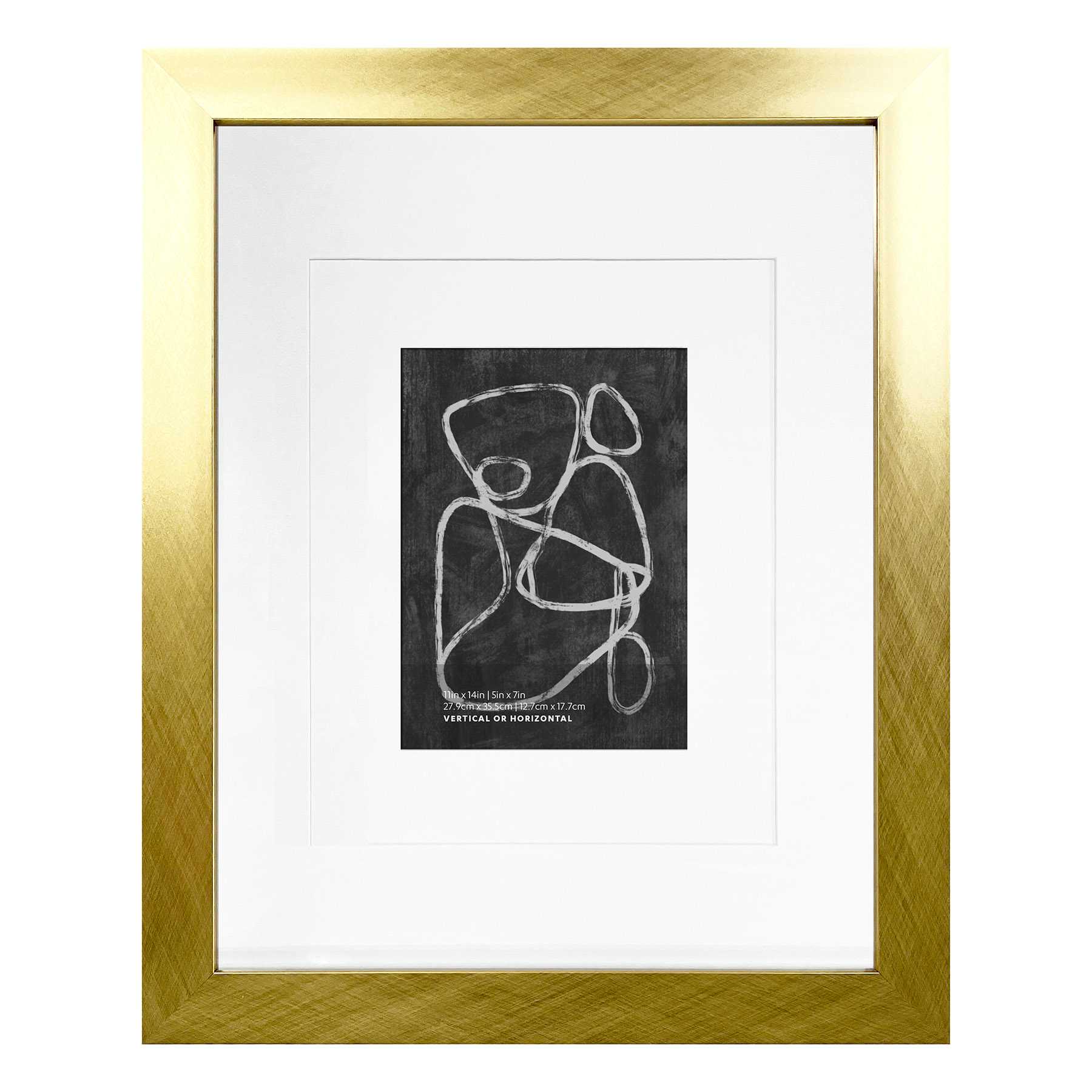 Gold Double Mat Wide Wall Frame, 11x14