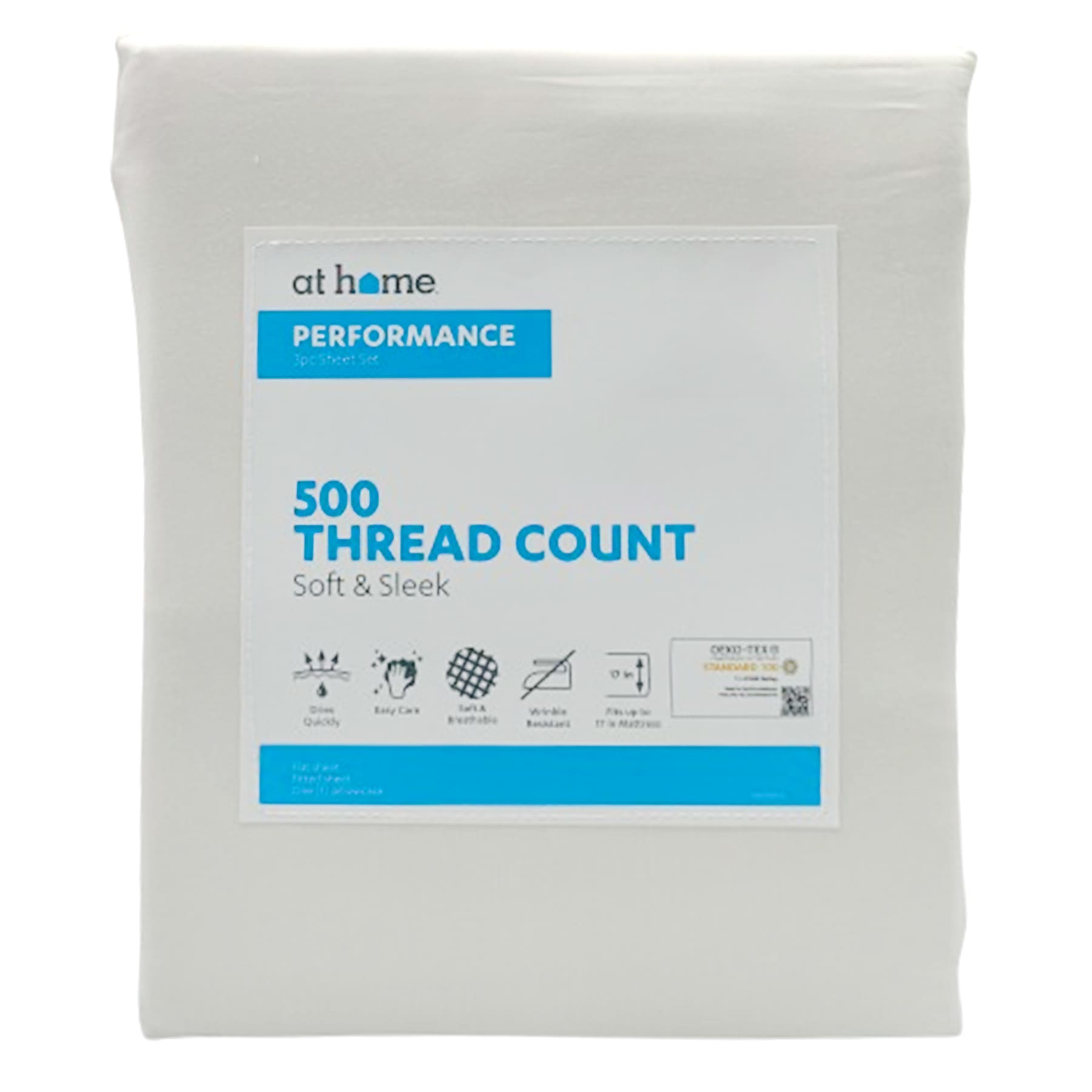 4-Piece Taupe 500 Thread Count Performance Sheet Set, Full