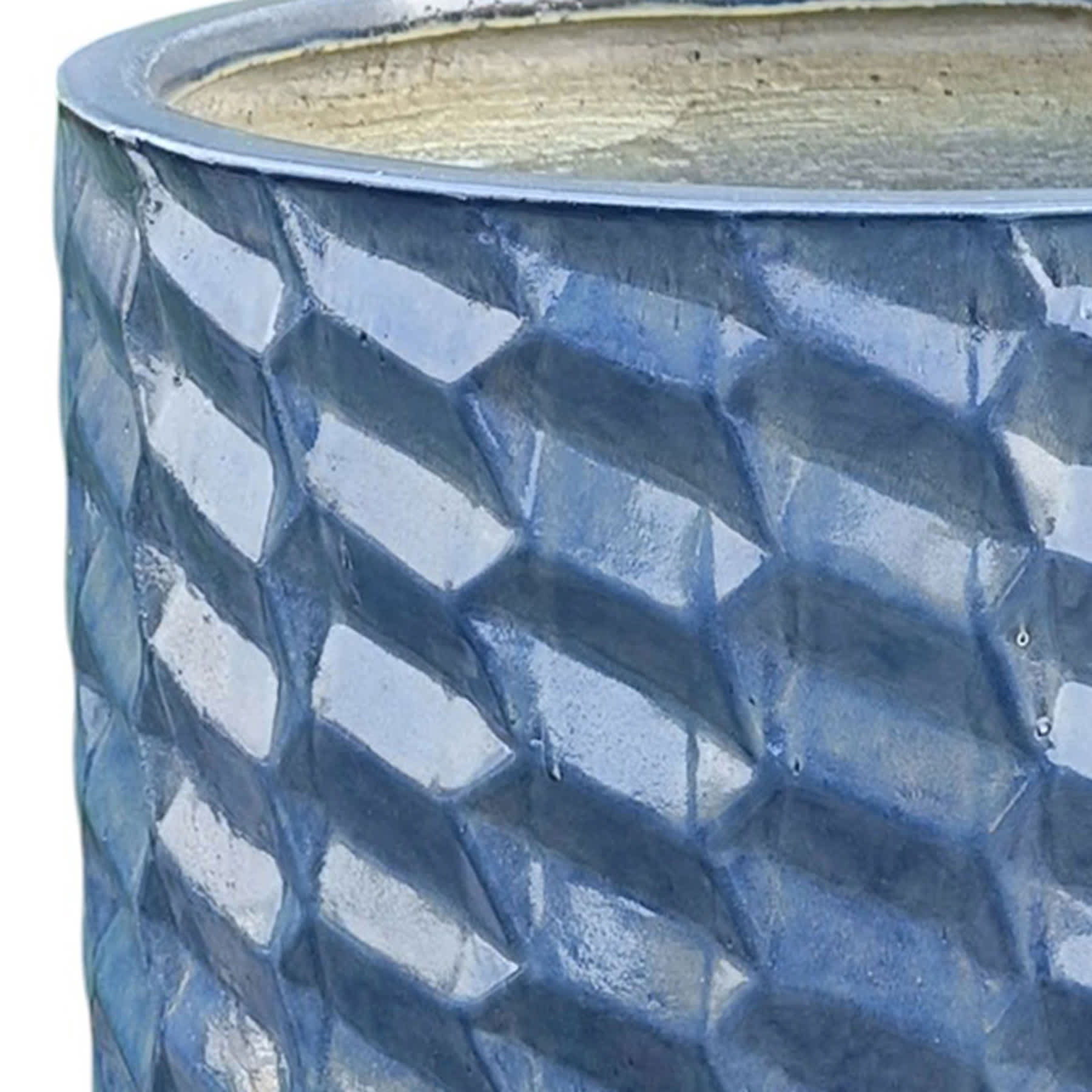 Blue Round Outdoor Planter, Medium