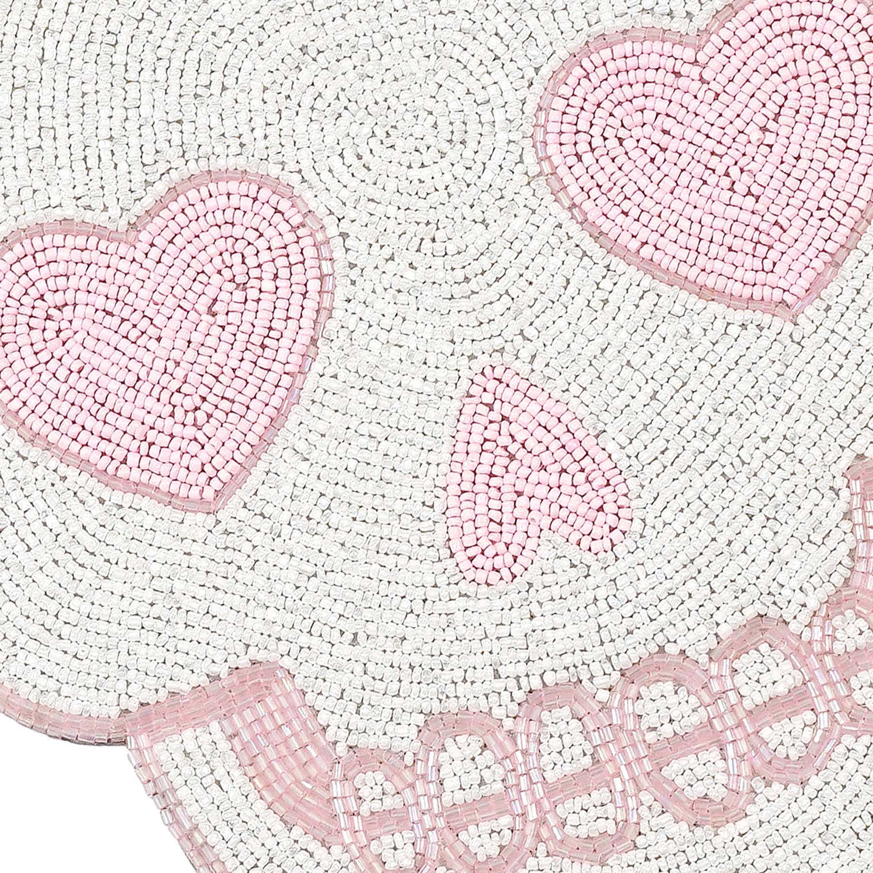 Hey Boo! Pink Fully Beaded Skull Placemat