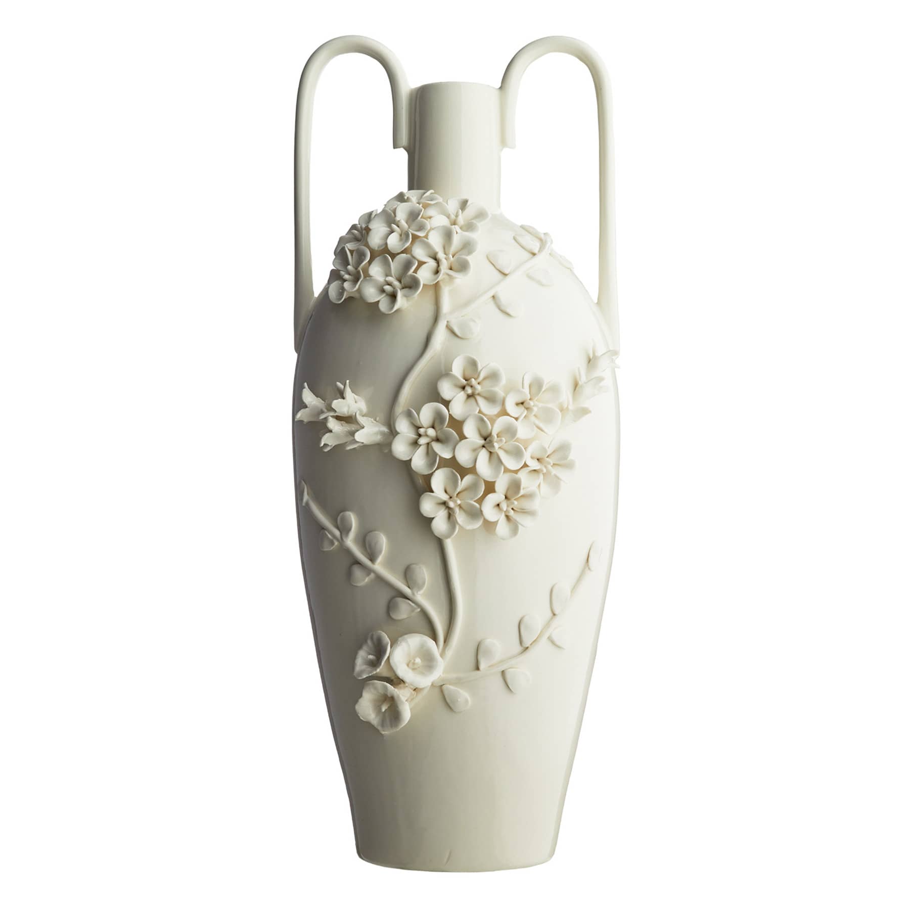 Providence 3D Flower Ceramic Vase with Handles, 18"
