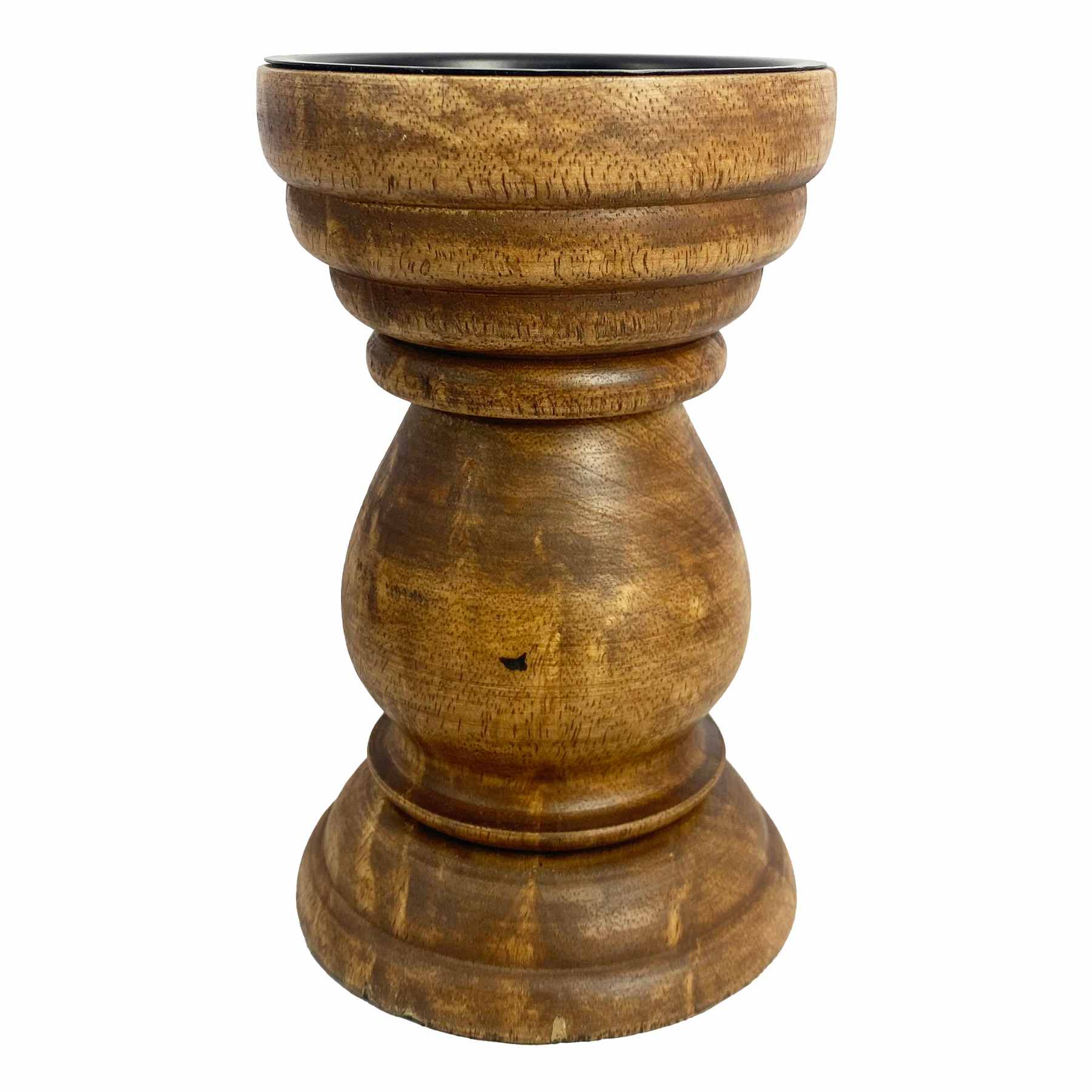 Honeybloom Wooden Pillar Candle Holder, 6"