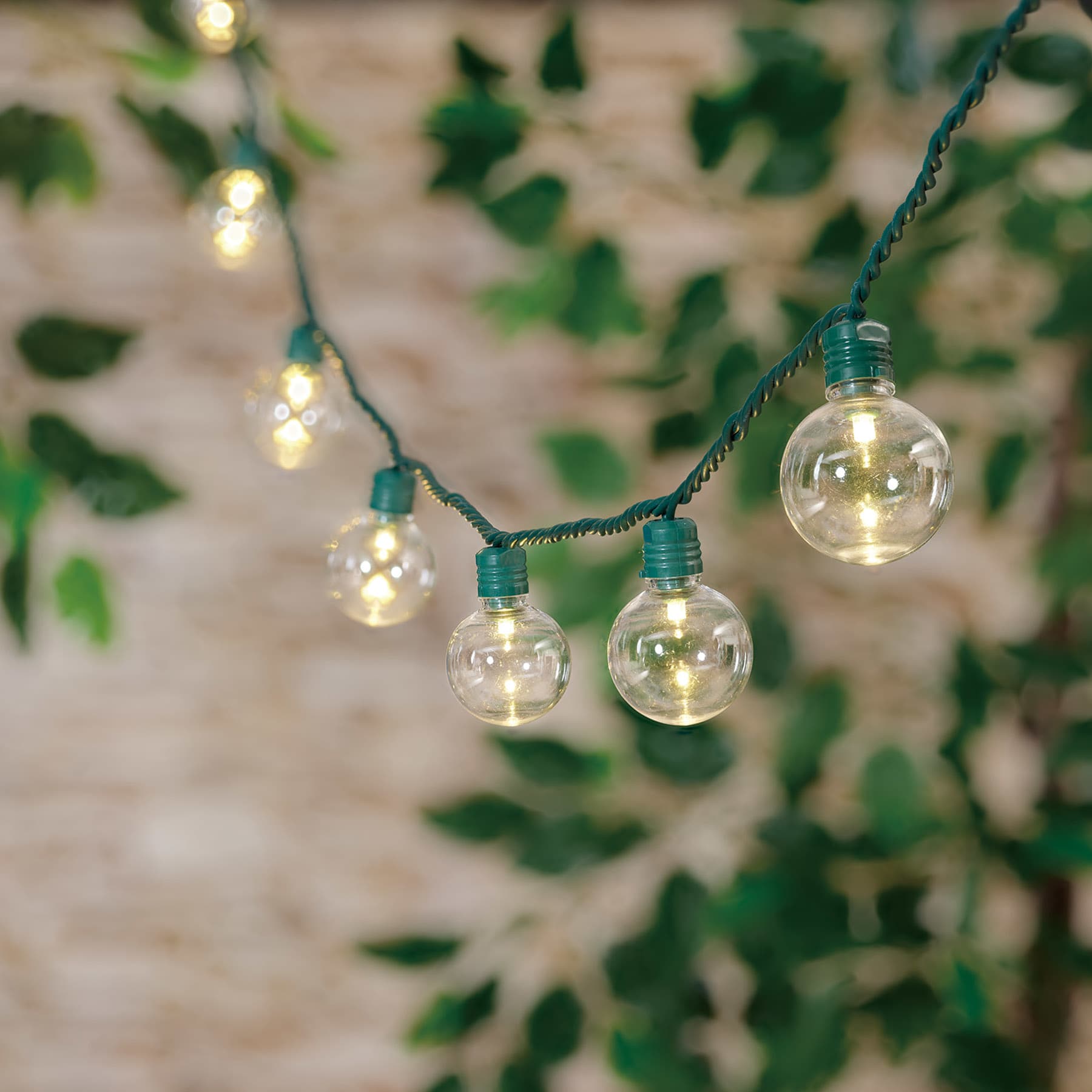 30-Count LED G40 Globe String Lights with Green Wire