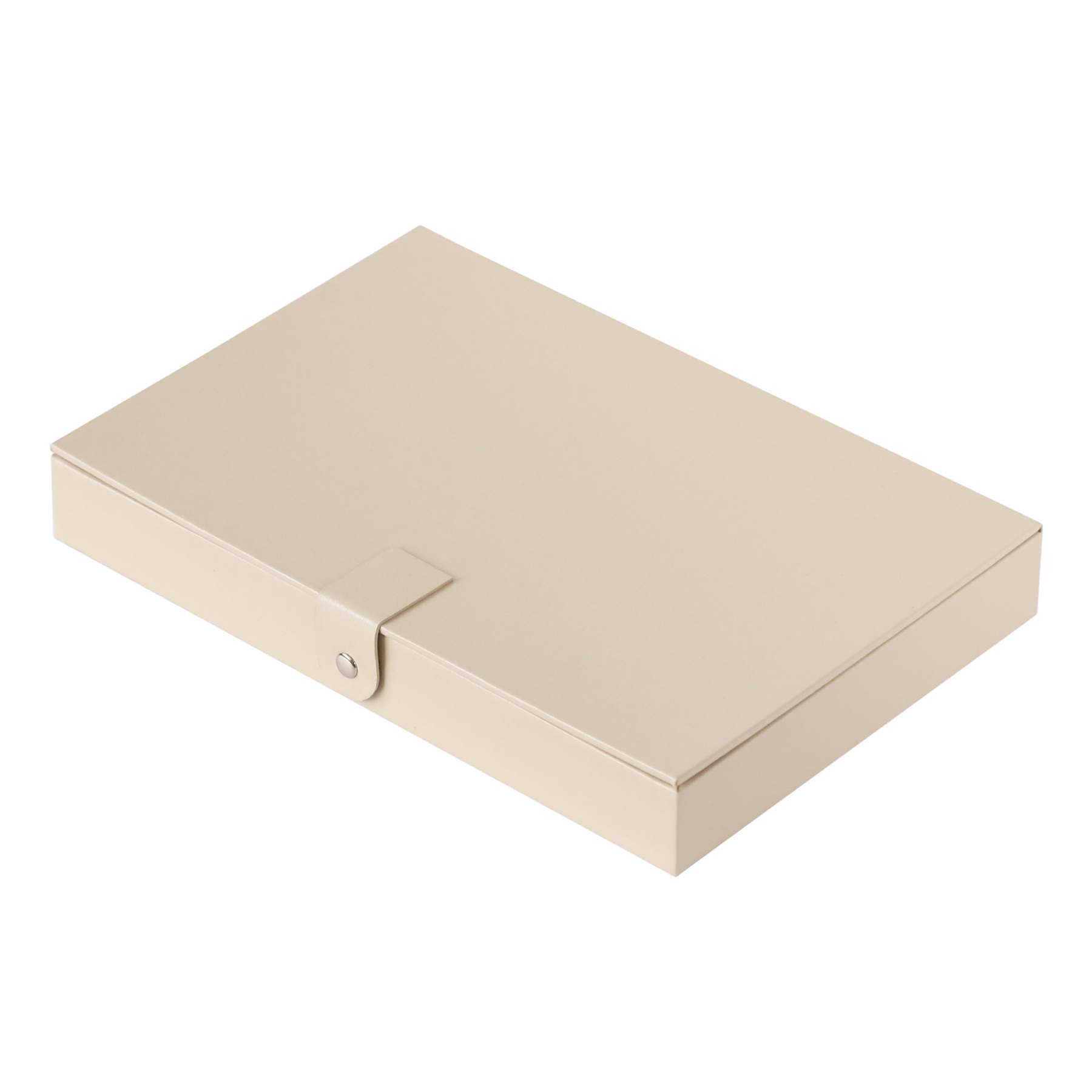 Vinyl Jewelry Organizer with Lid, Beige