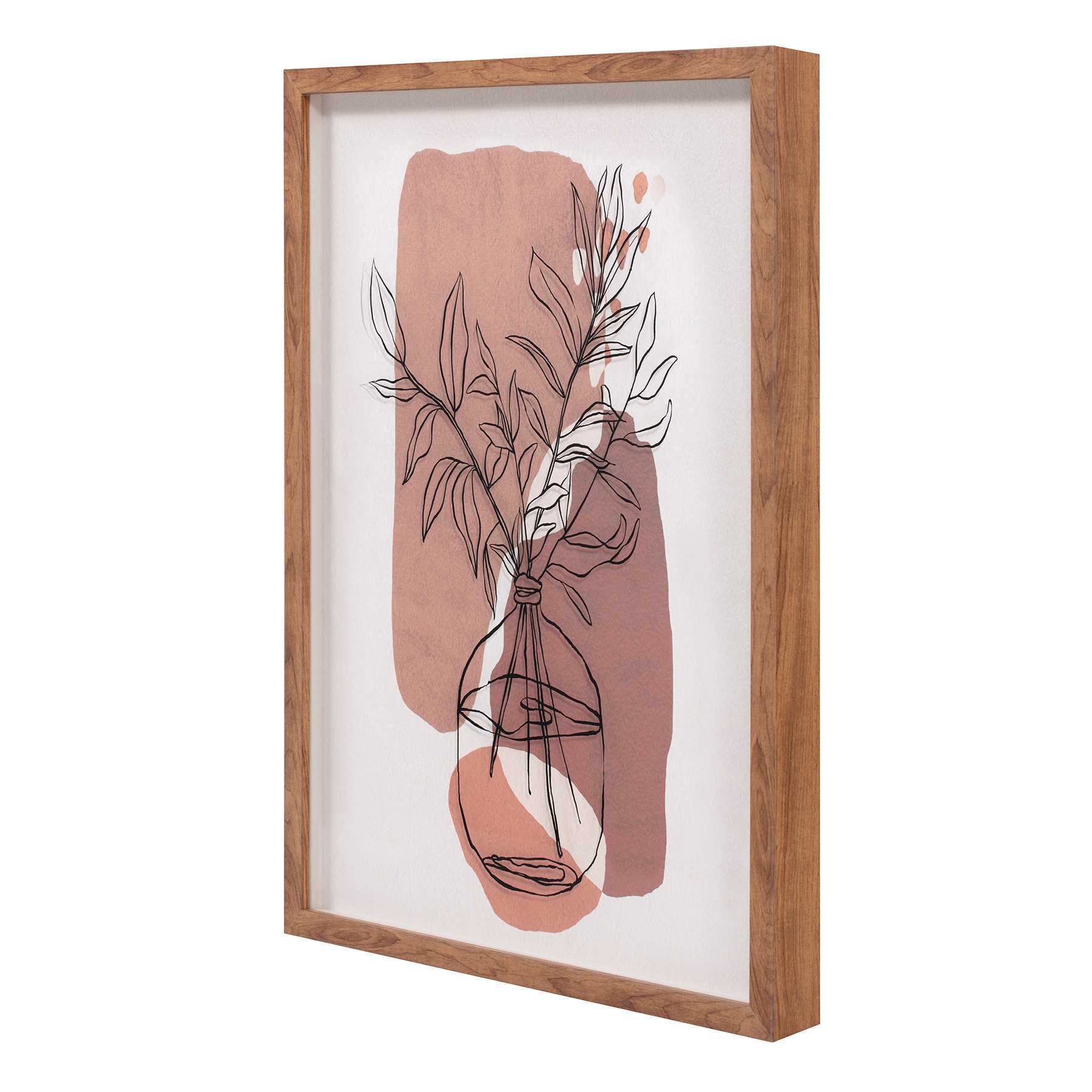 Tracey Boyd Glass Framed Abstract Fern Wall Art, 18x24