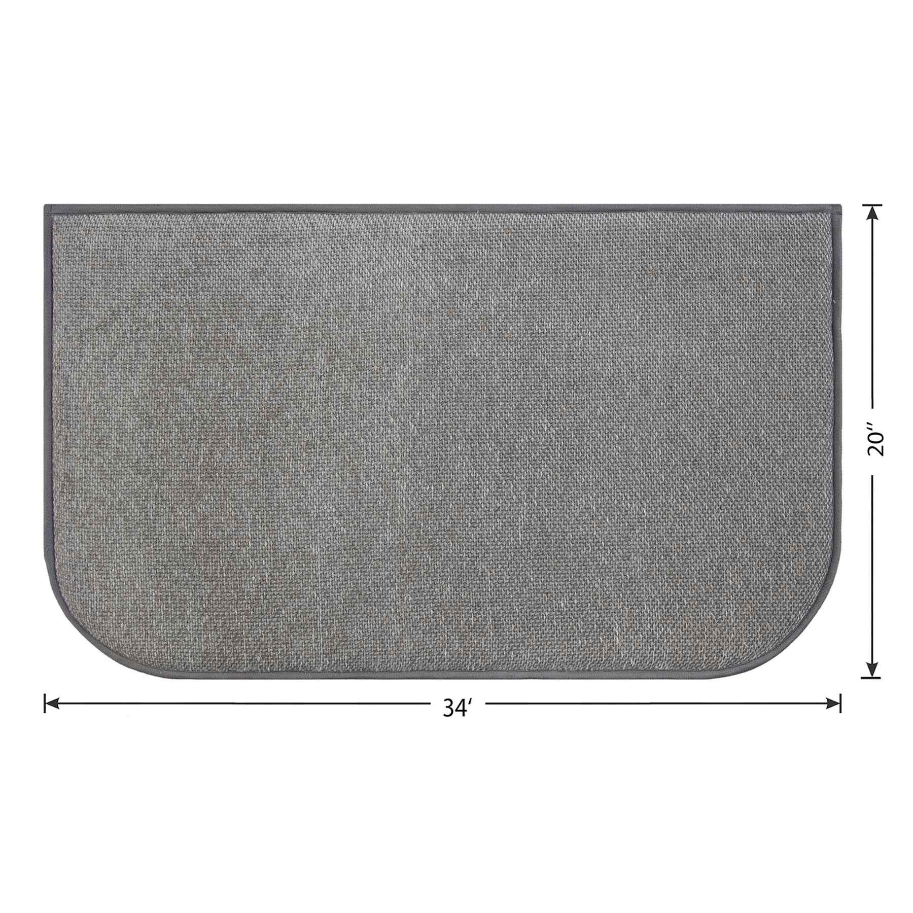 Grey Woven Chenille Washable Kitchen Mat, 20x34