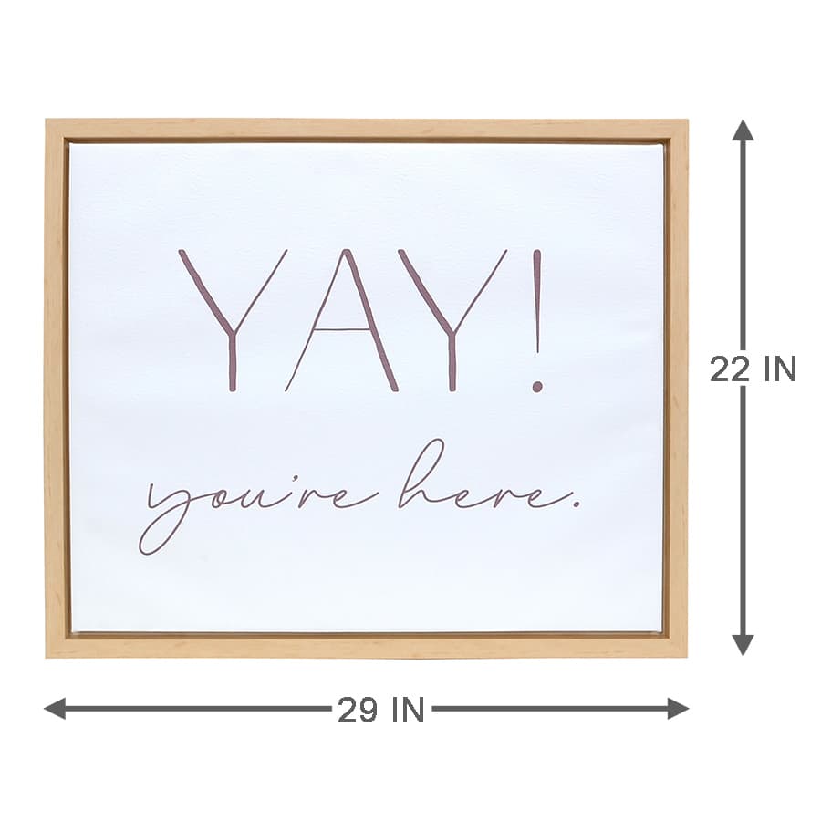 Honeybloom Framed Yay! Canvas Wall Sign, 22x18