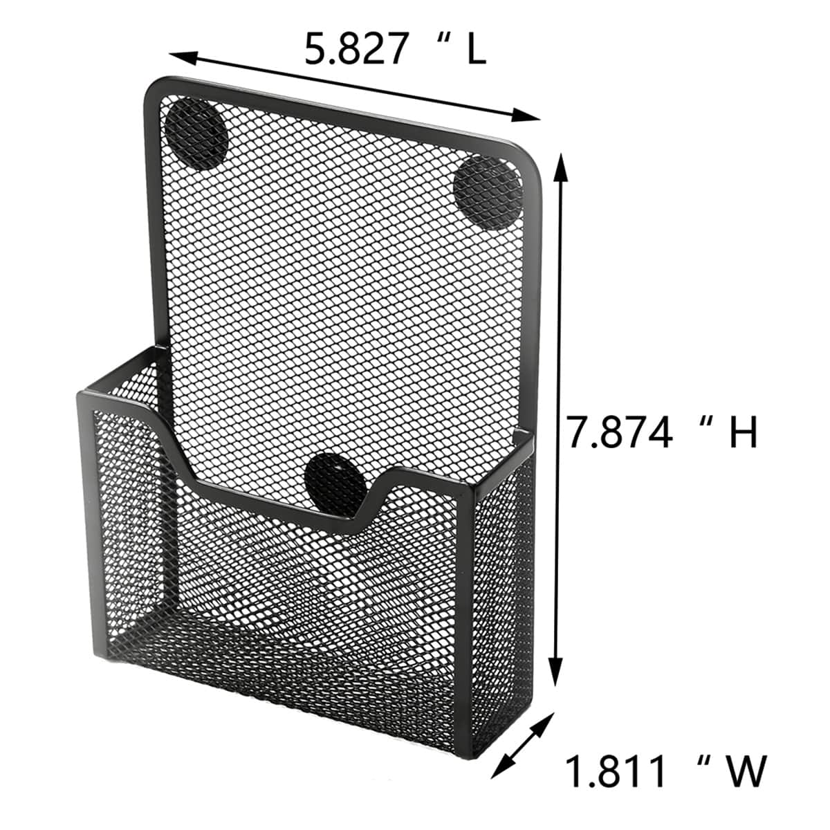 Metal Mesh Magnetic Hanging Organizer, Black