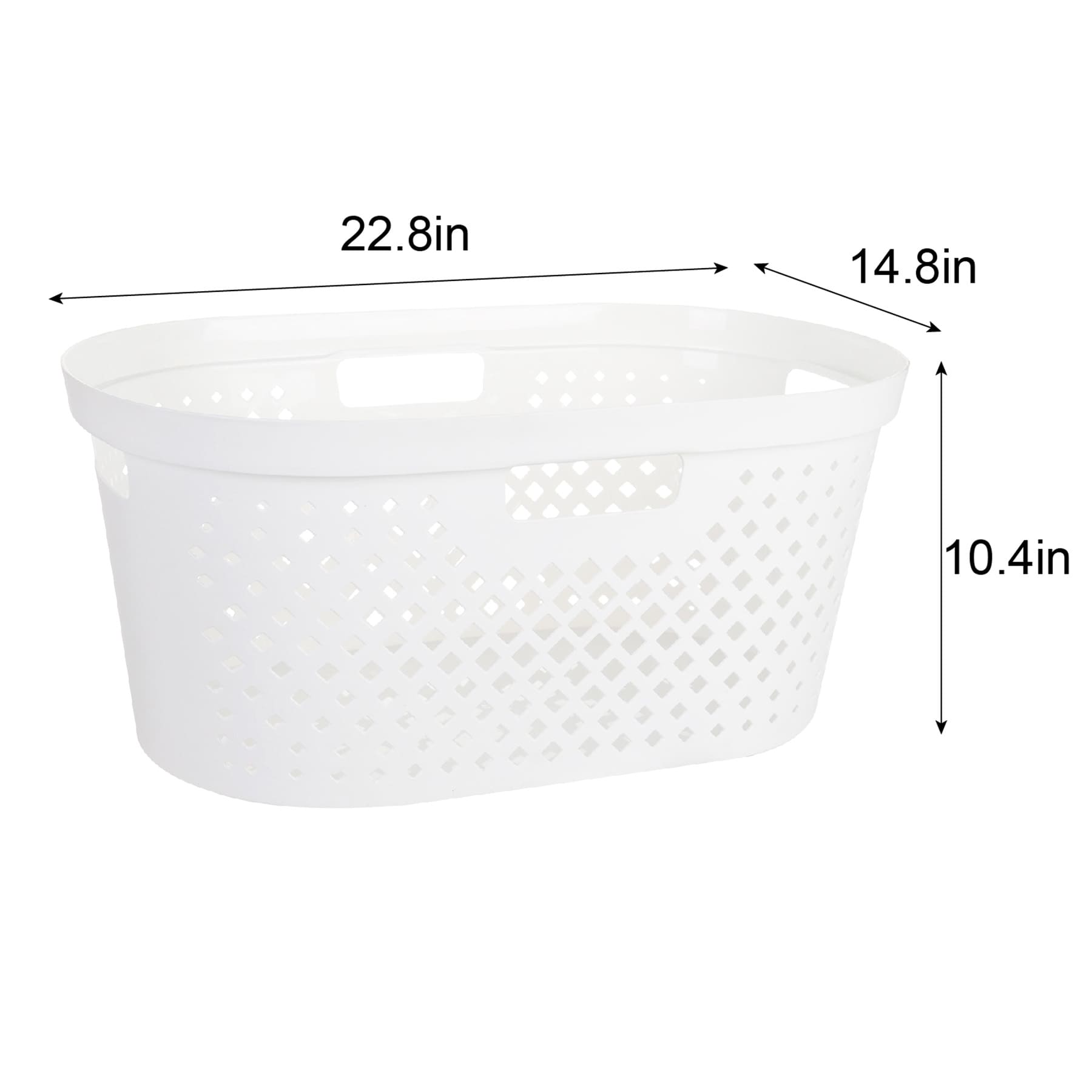 Laundry Basket Oval 38L Diamond Pattern