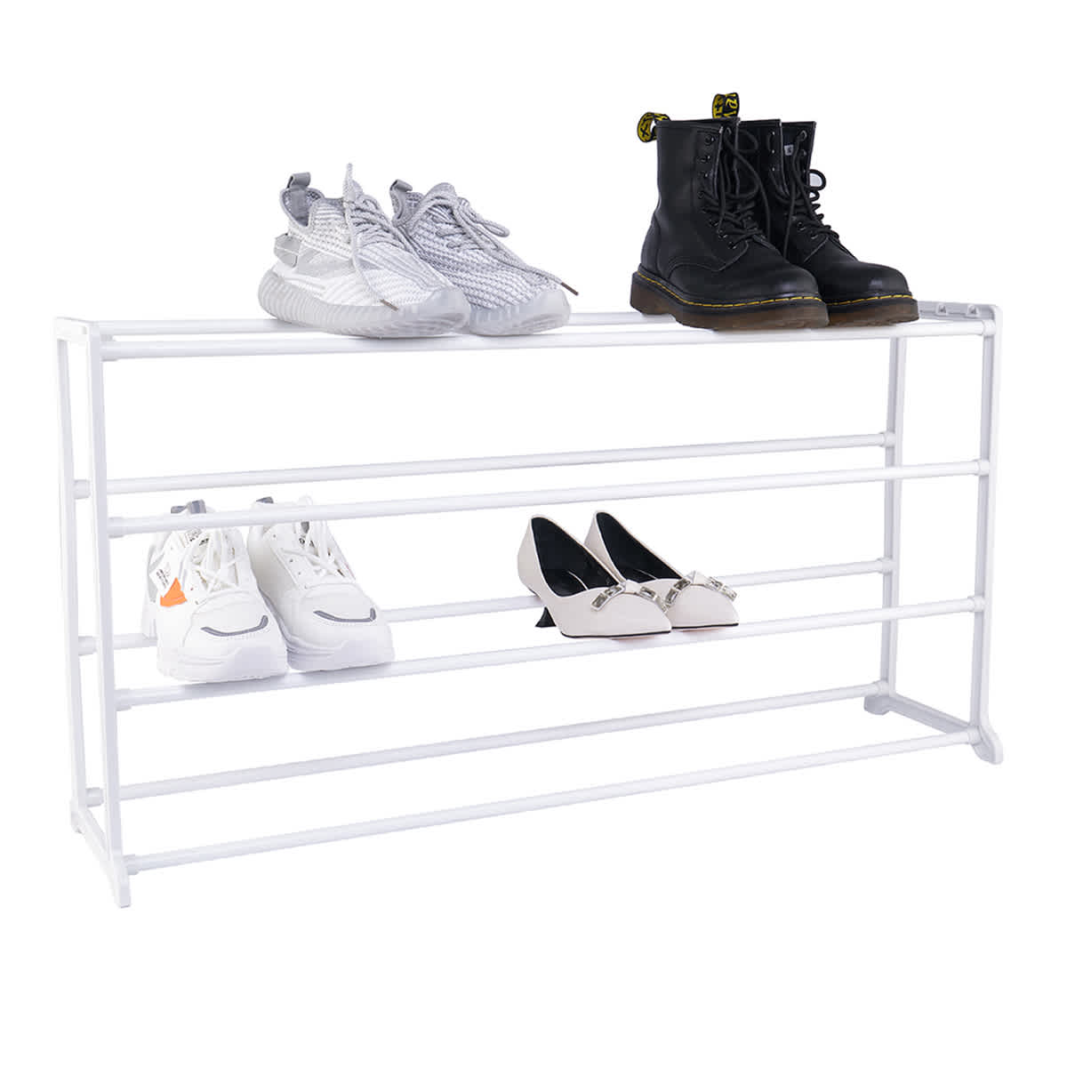 20-Pair Standing Shoe Rack, White
