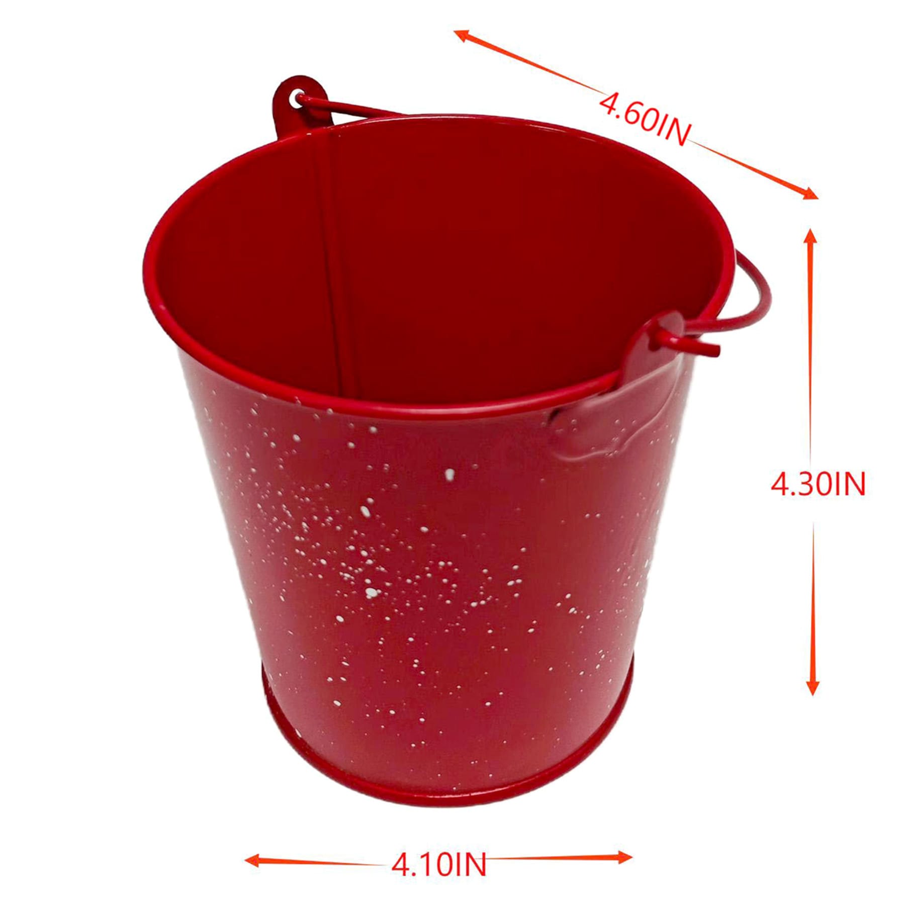 Red Metal Bucket, 4"