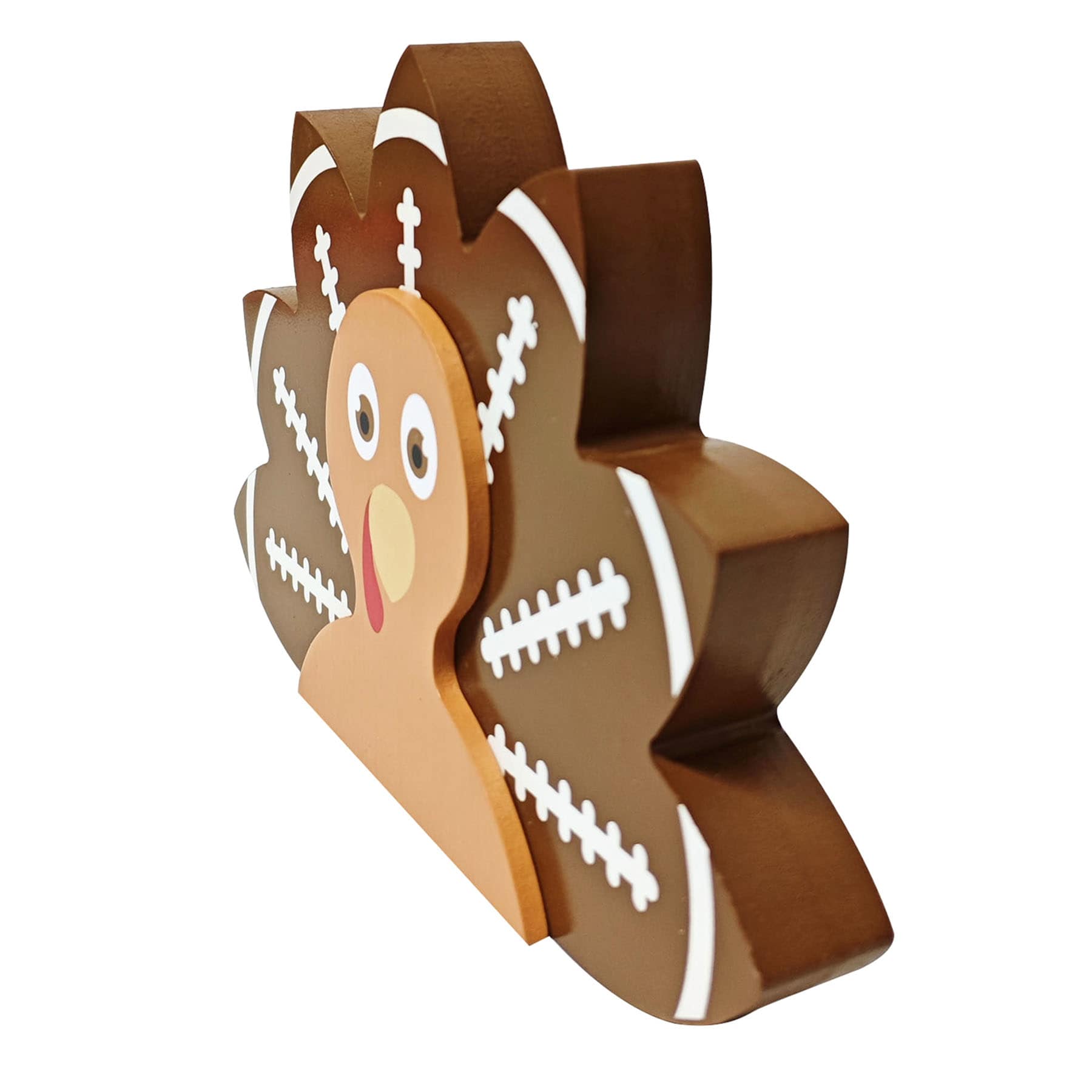 Homespun Harvest Football Turkey Table Decor, 9"