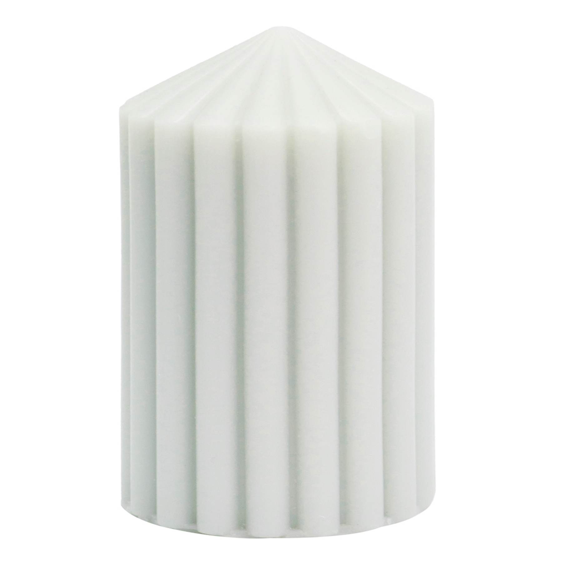 Found & Fable Grey Unscented Ribbed Pillar Candle, 3x4