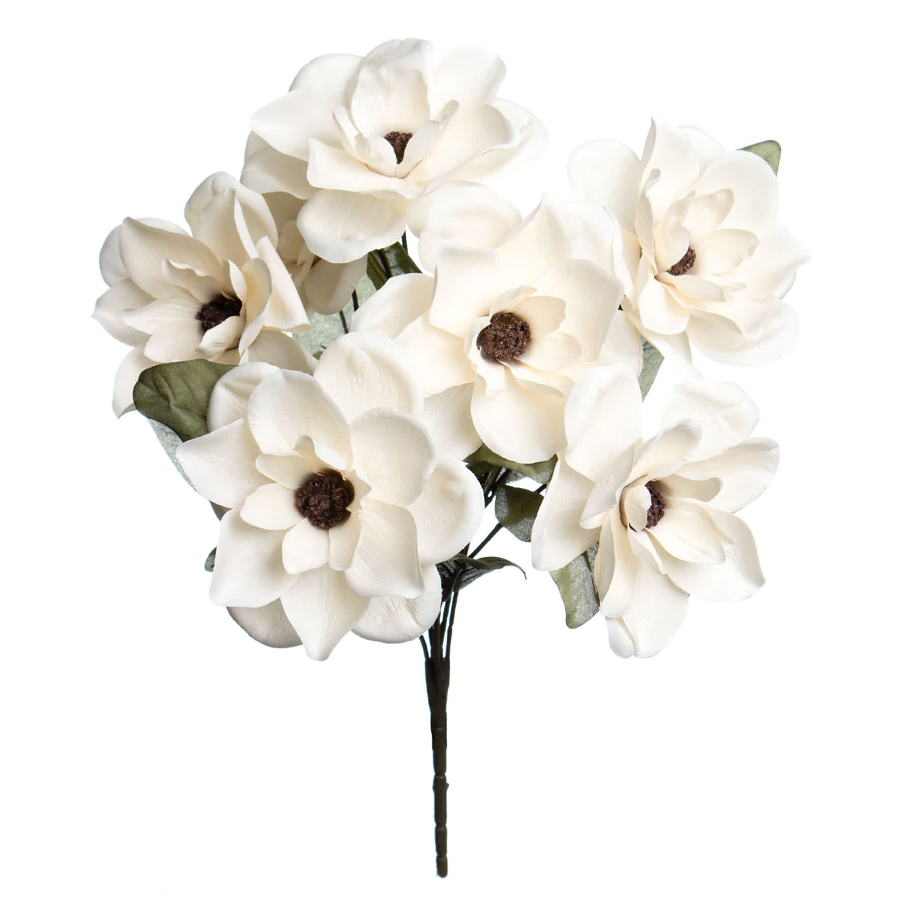 7-Head White Magnolia Floral Spray, 20"