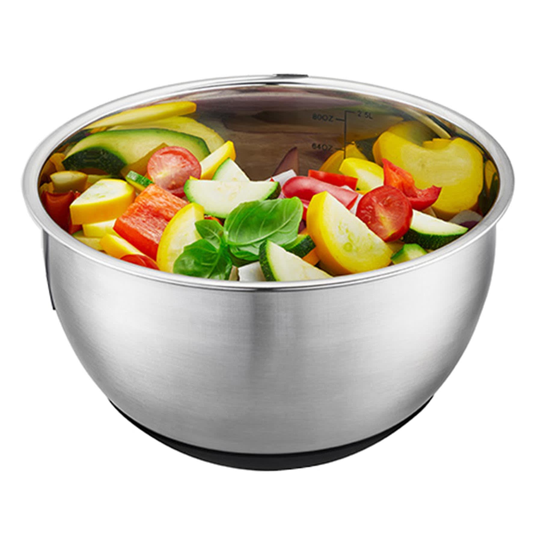 Stainless Steel Mixing Bowl with Non-Skid Base, 3qt