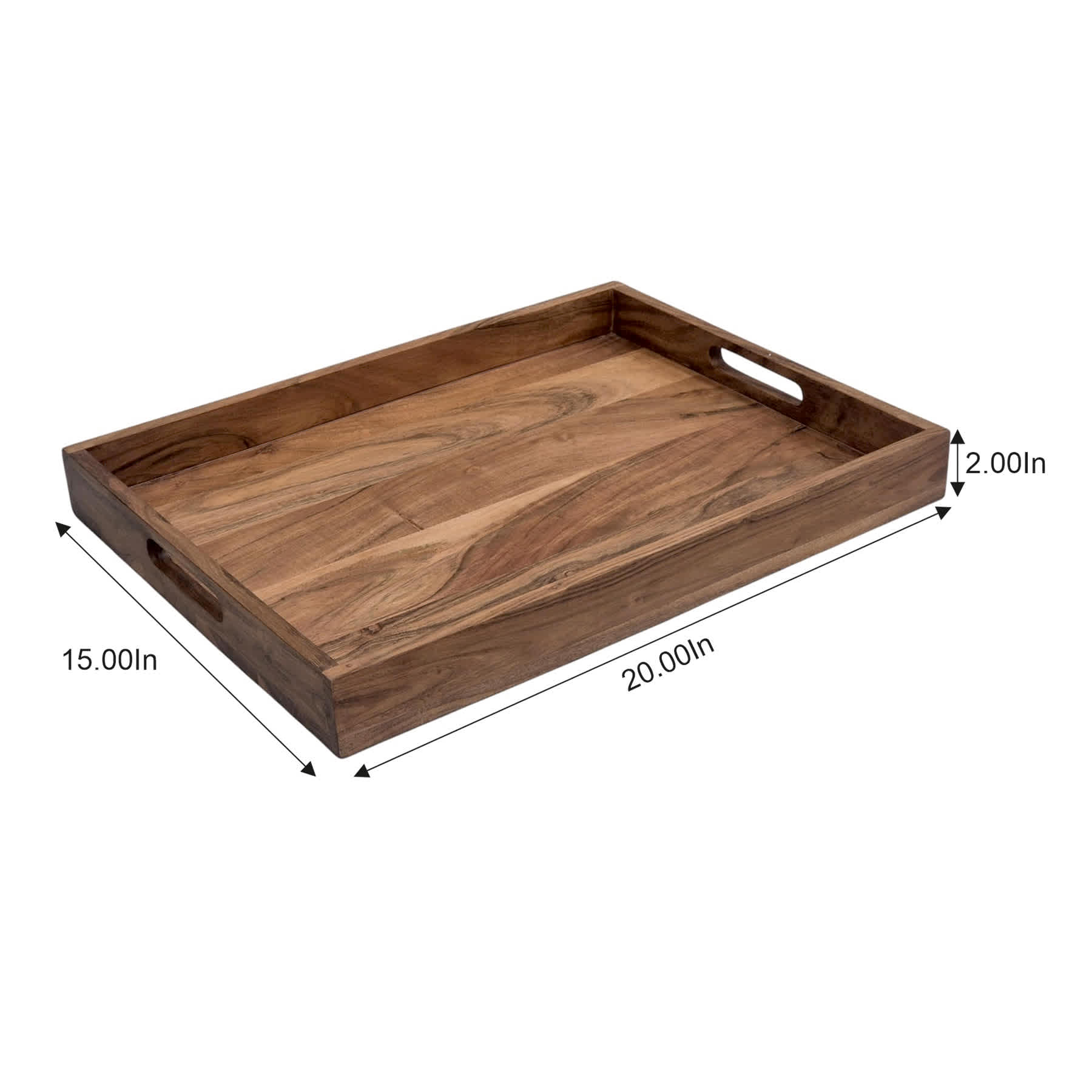 Natural Acacia Wood Tray, 20x15