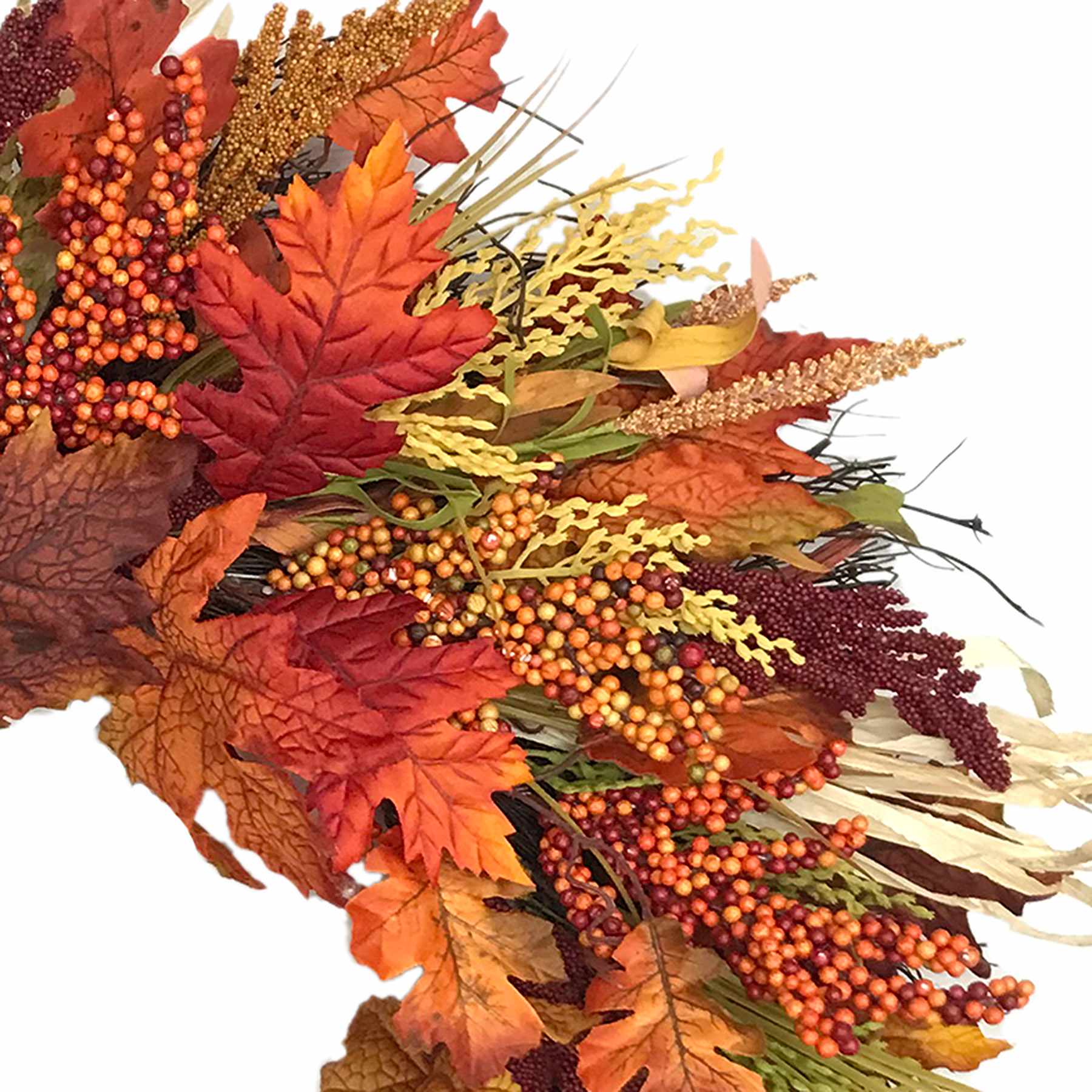 Orange Filler Leaves Wreath, 22"