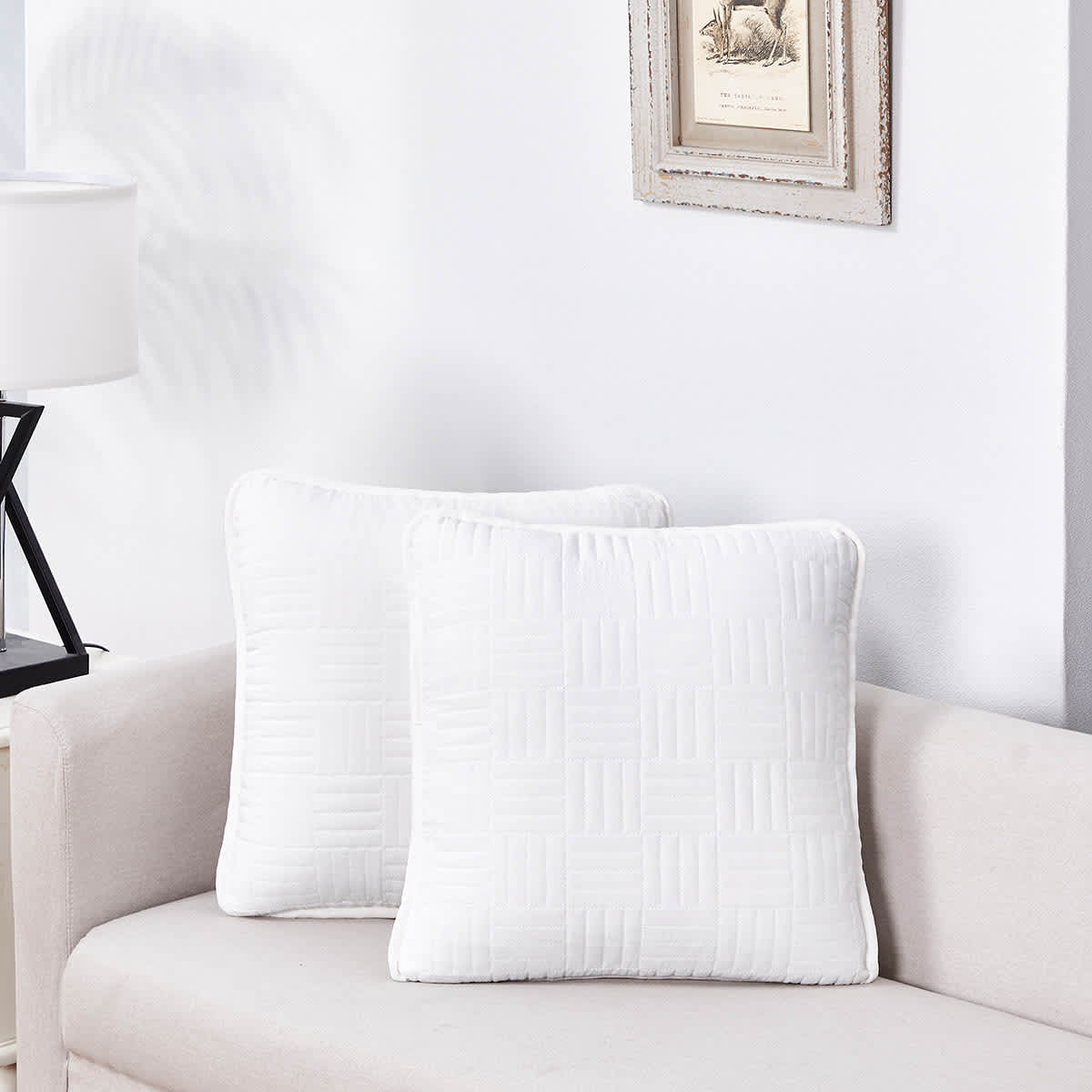 Crosby St. 2-Pack White Washed Microfiber Pillows, 18"