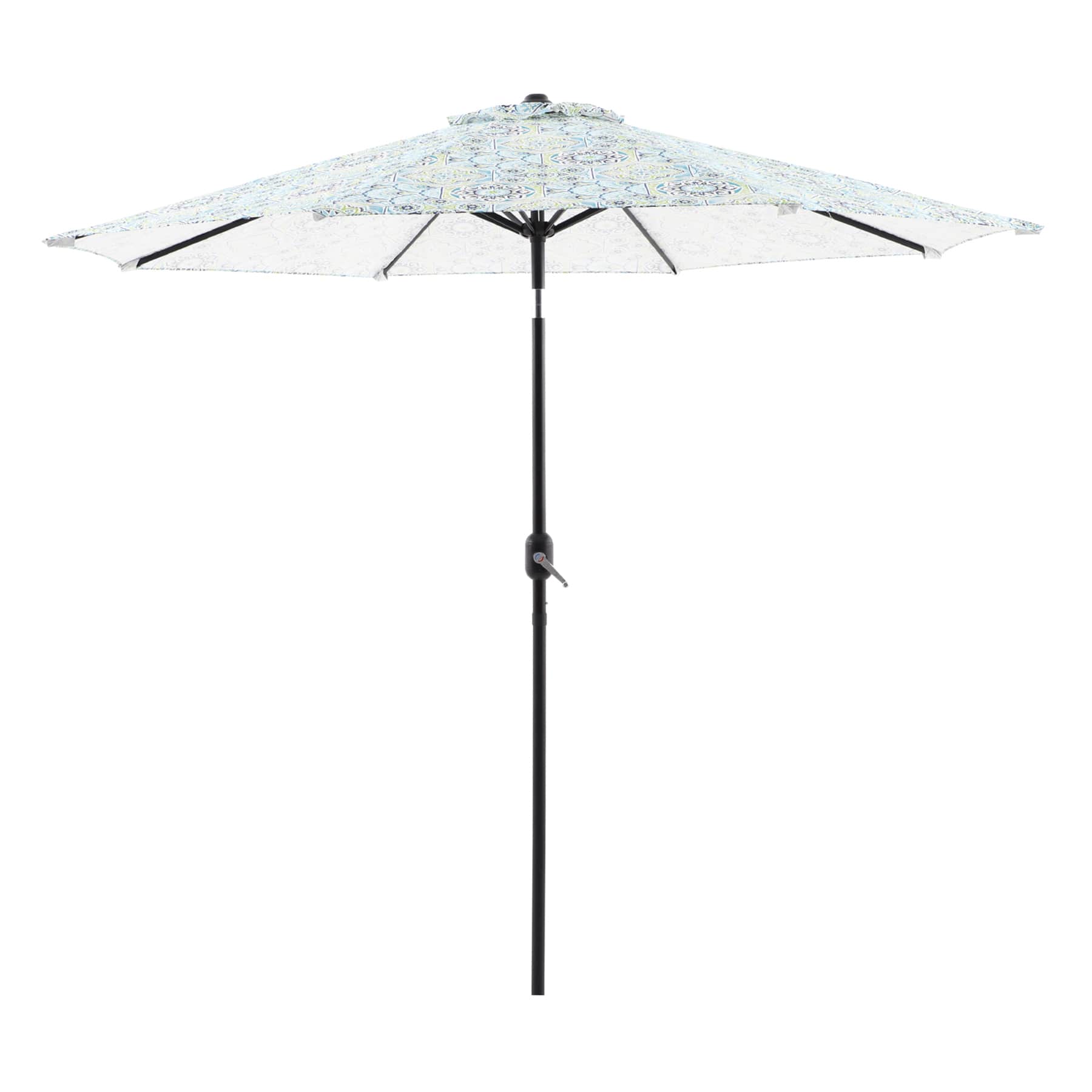 Calista Turquoise Crank & Tilt Round Patio Umbrella, 9'