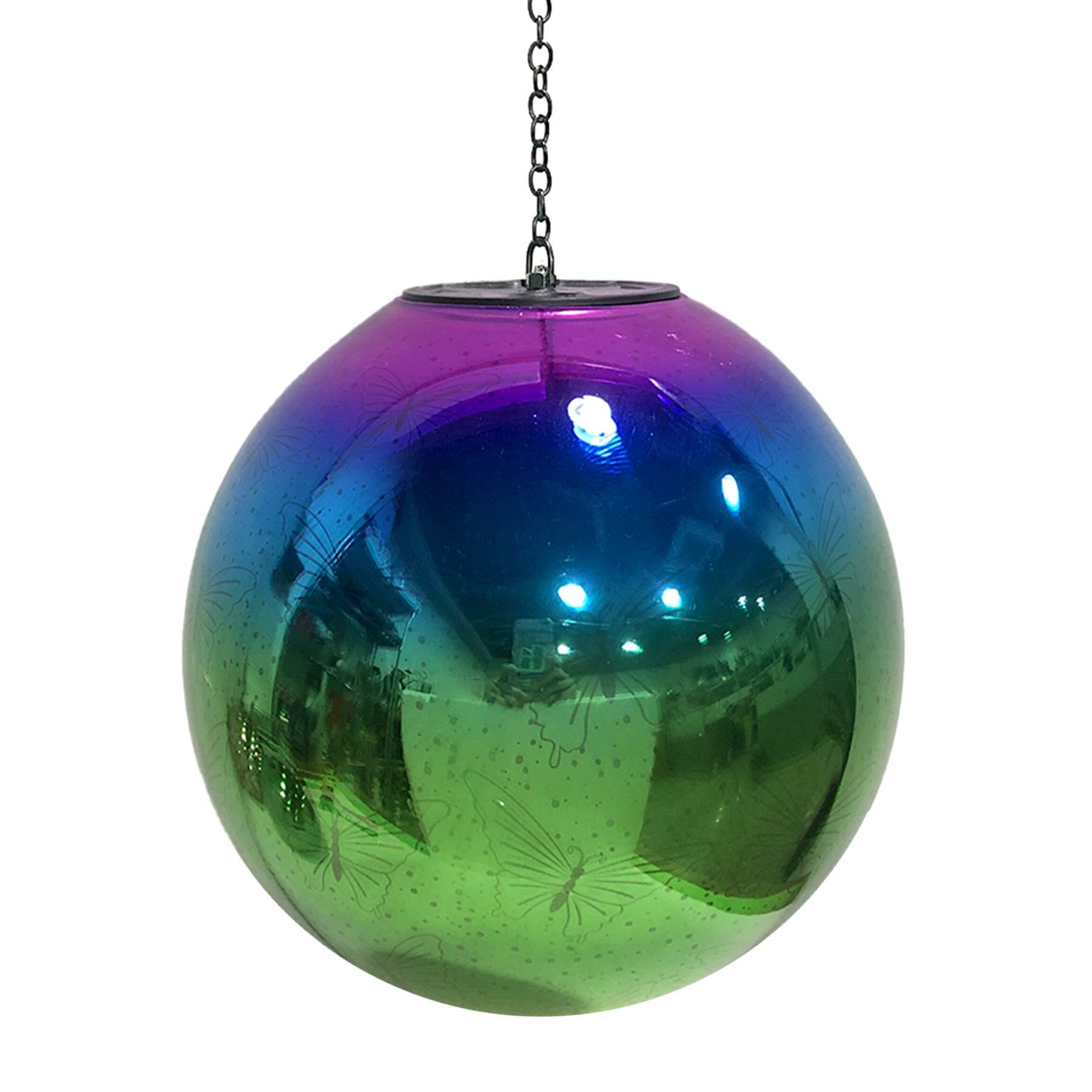 Multicolor Glass Outdoor Solar Lantern, 8"