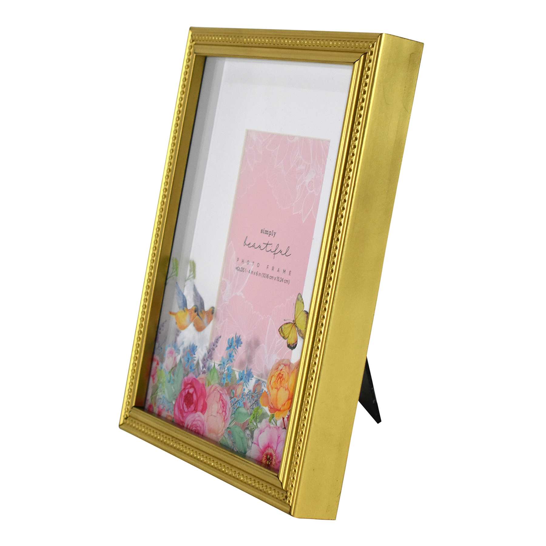 Floral Glass Tabletop Frame, 4x6