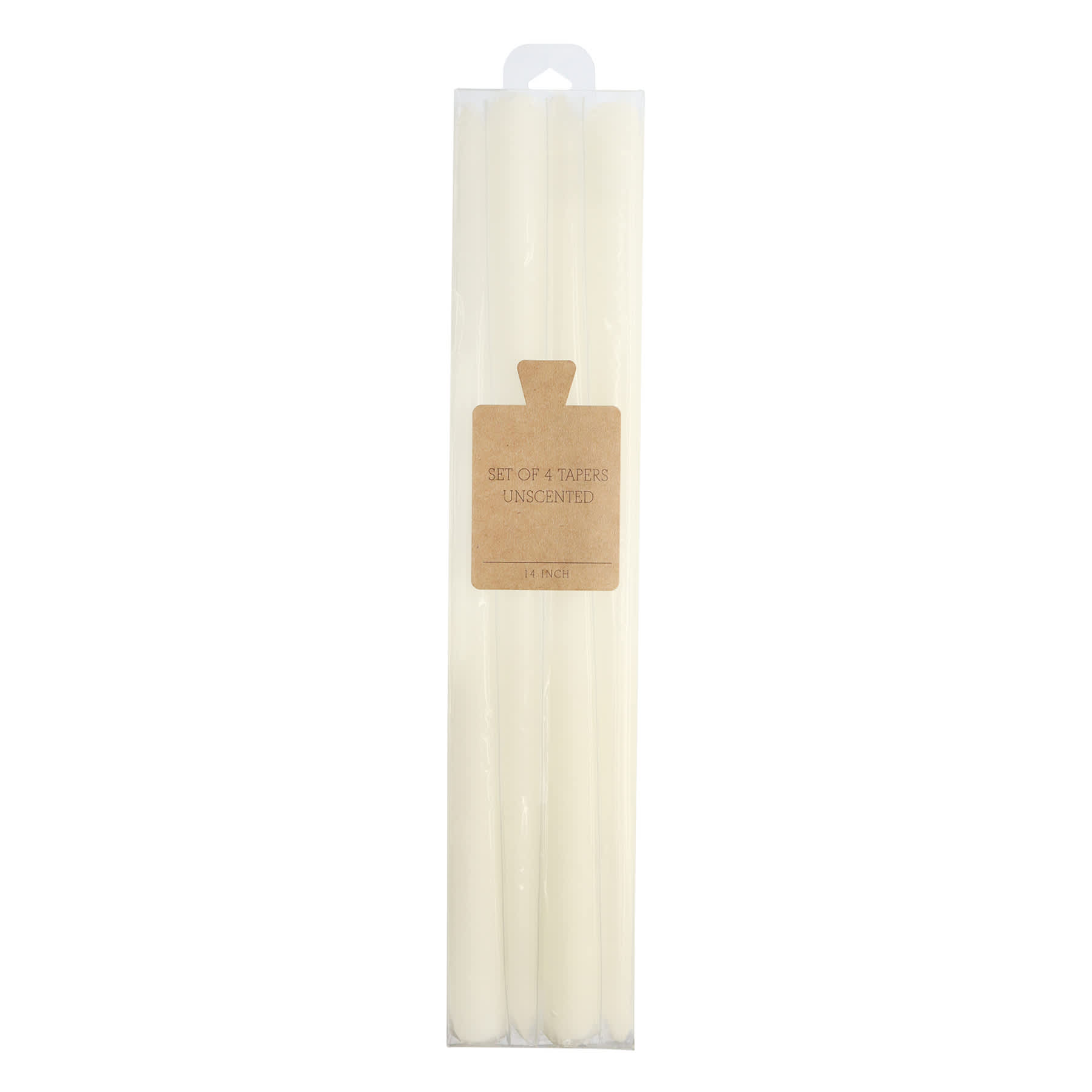 Honeybloom 4-Pack White Unscented Taper Candles, 14"
