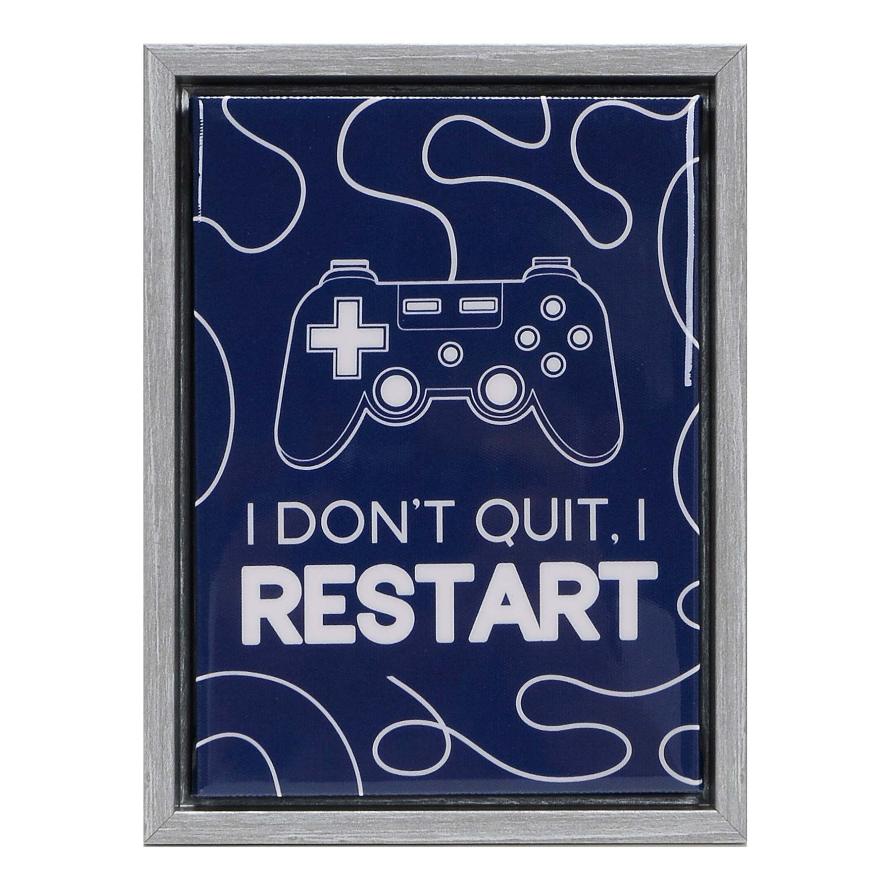 I Don't Quit I Restart Framed Canvas, 5x7