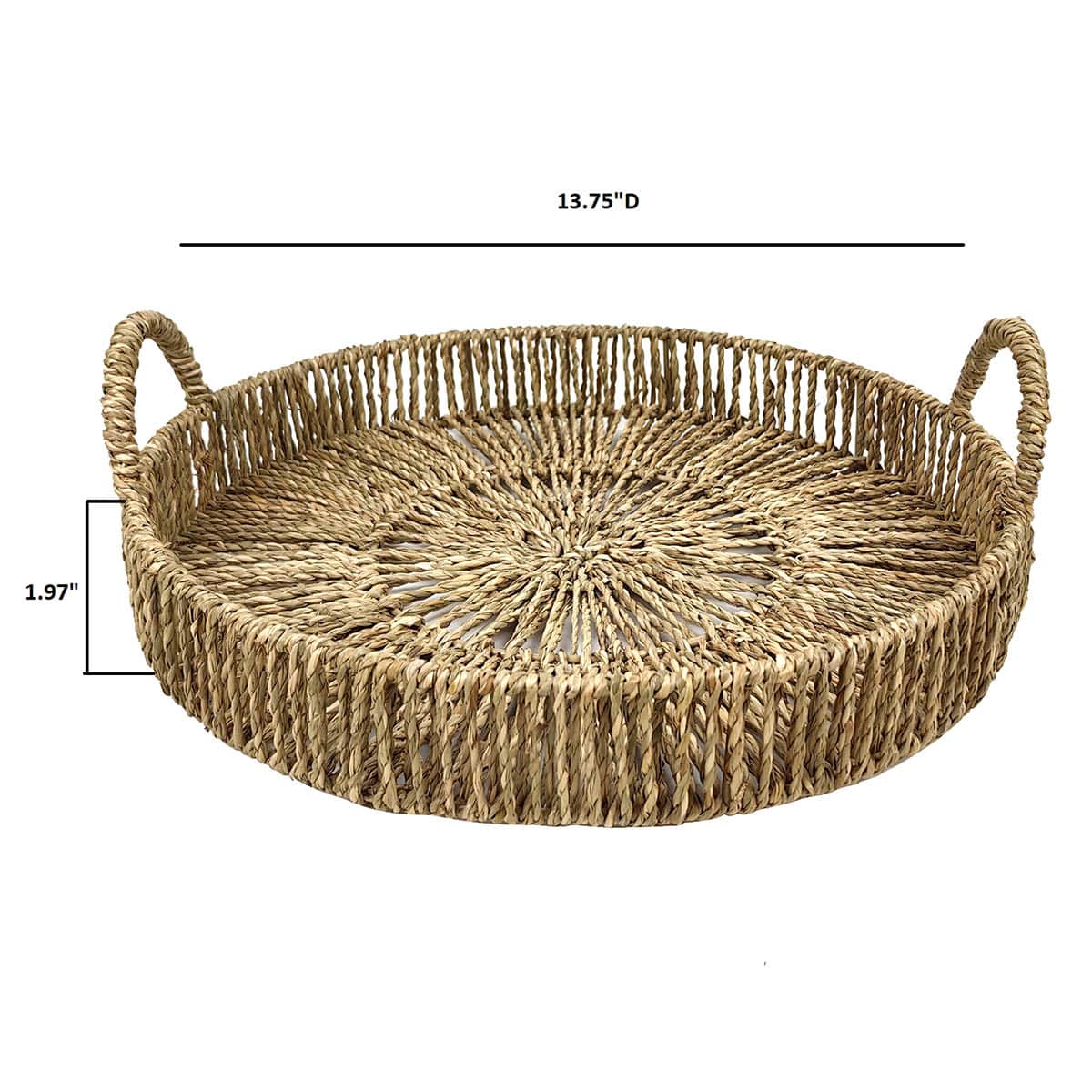 Natural Seagrass Round Serving Tray