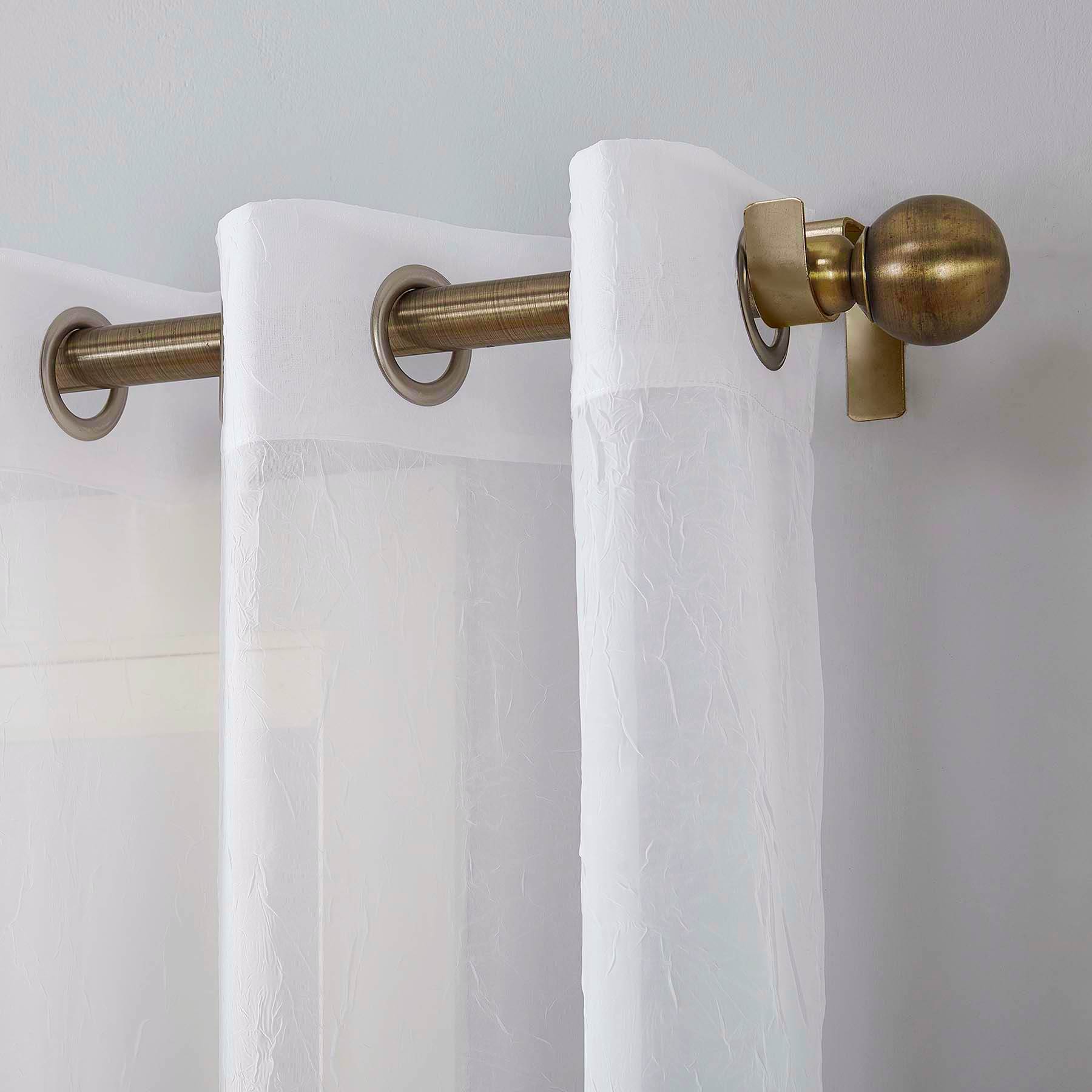 Erica White Crushed Sheer Voile Grommet Curtain Panel, 63"