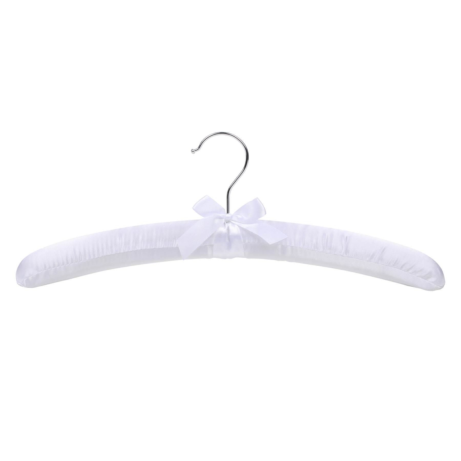 6-Piece Satin Hangers, White